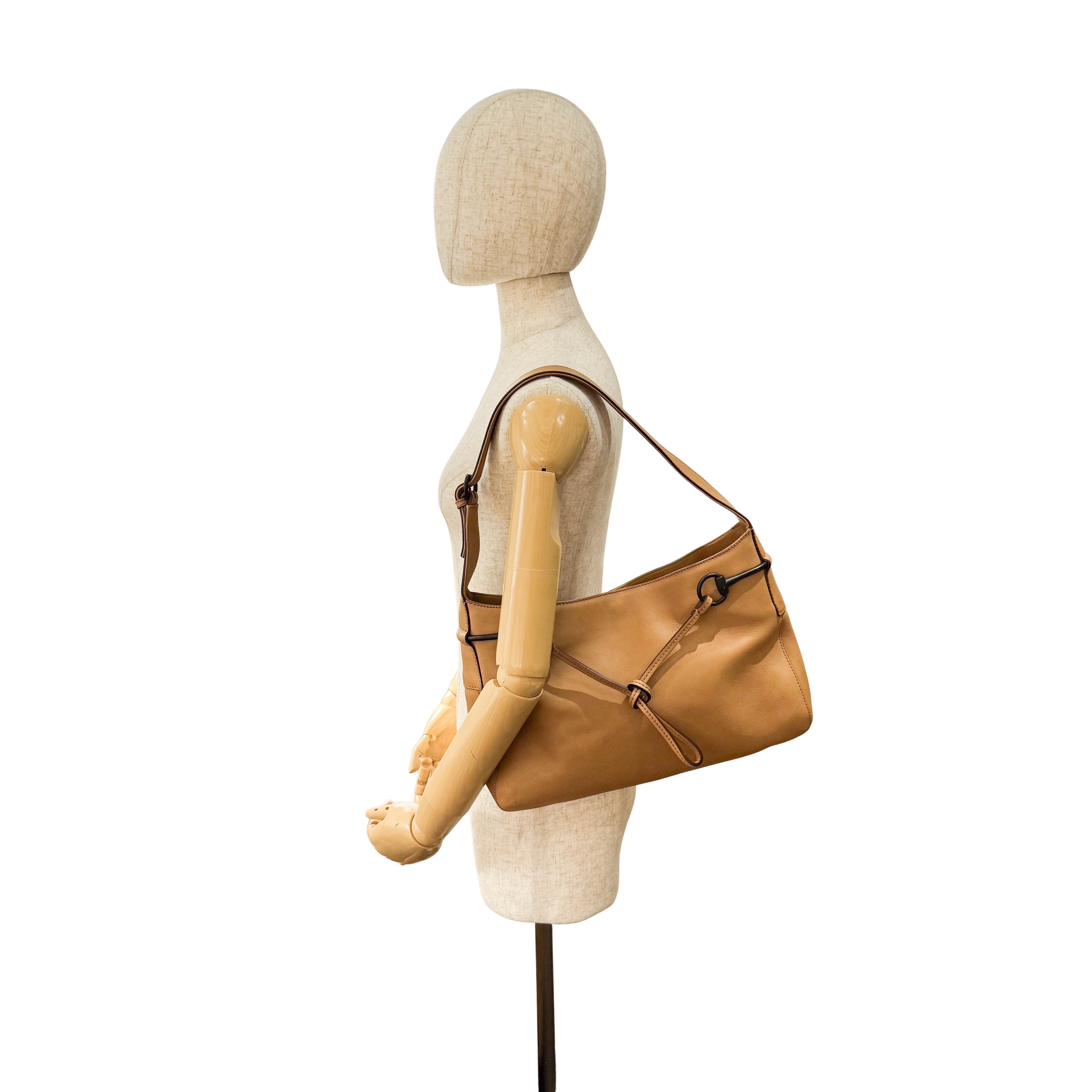 Horsebit Hobo Brown Leather Shoulder Bag