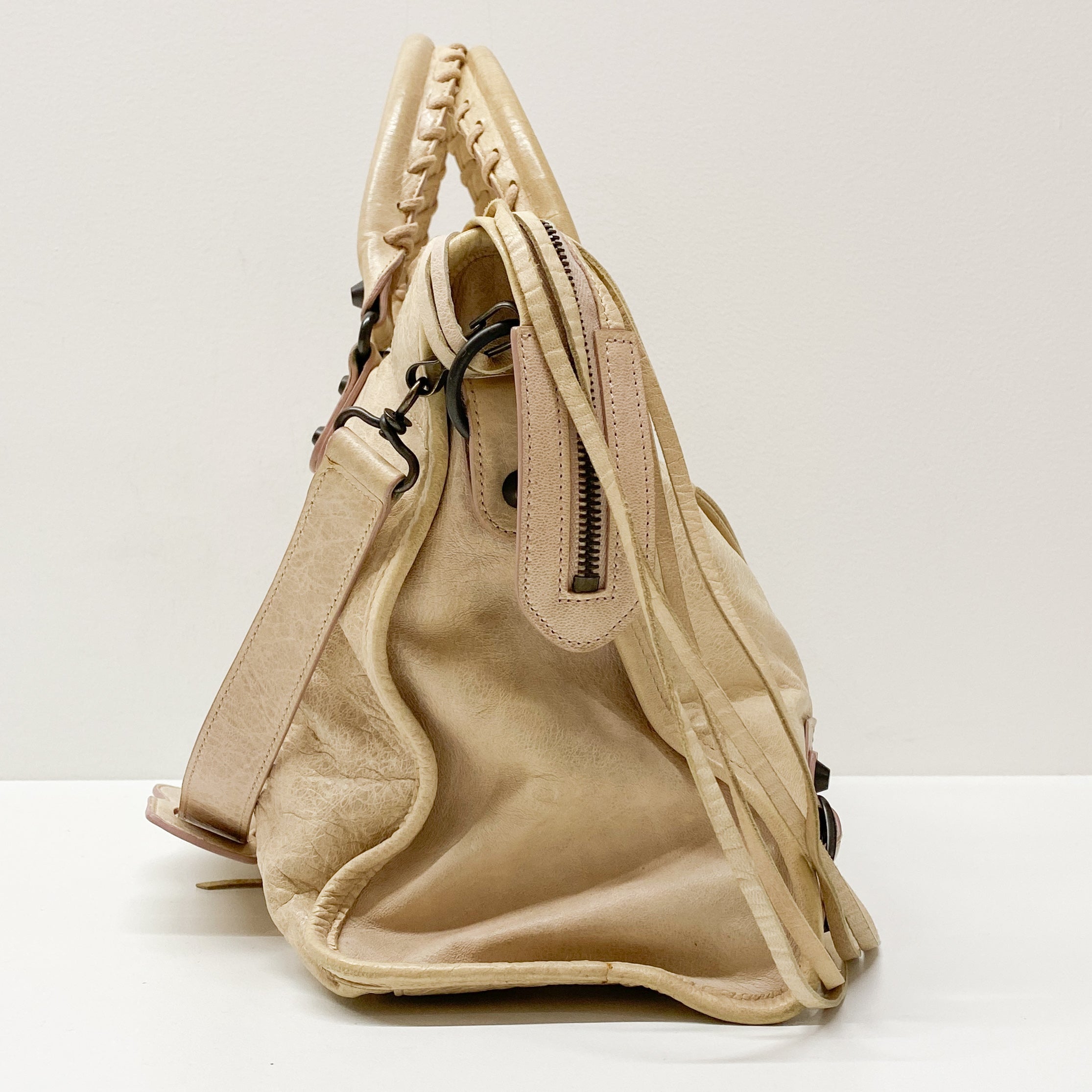 The City Neutral Leather Two Way Bag