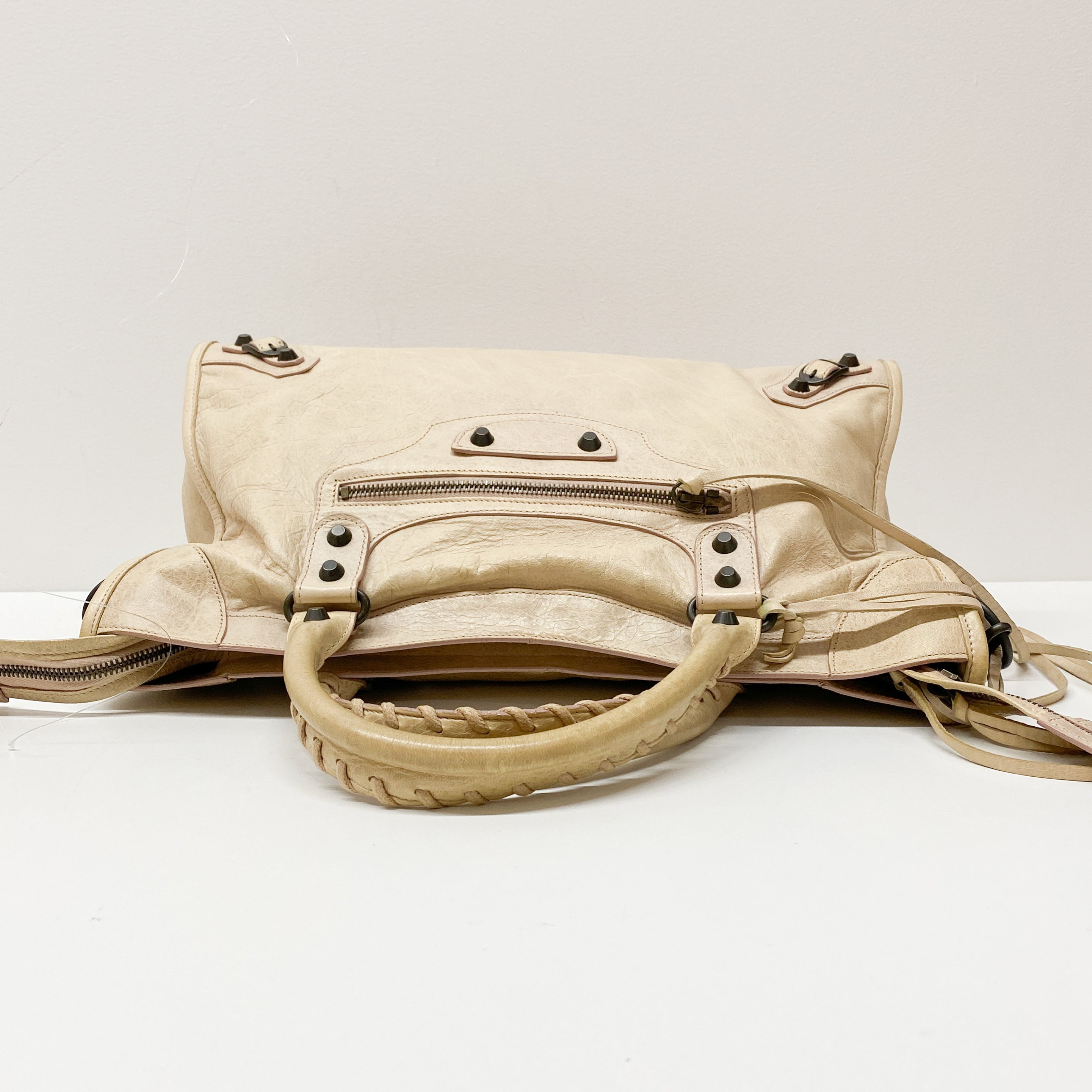 The City Neutral Leather Two Way Bag