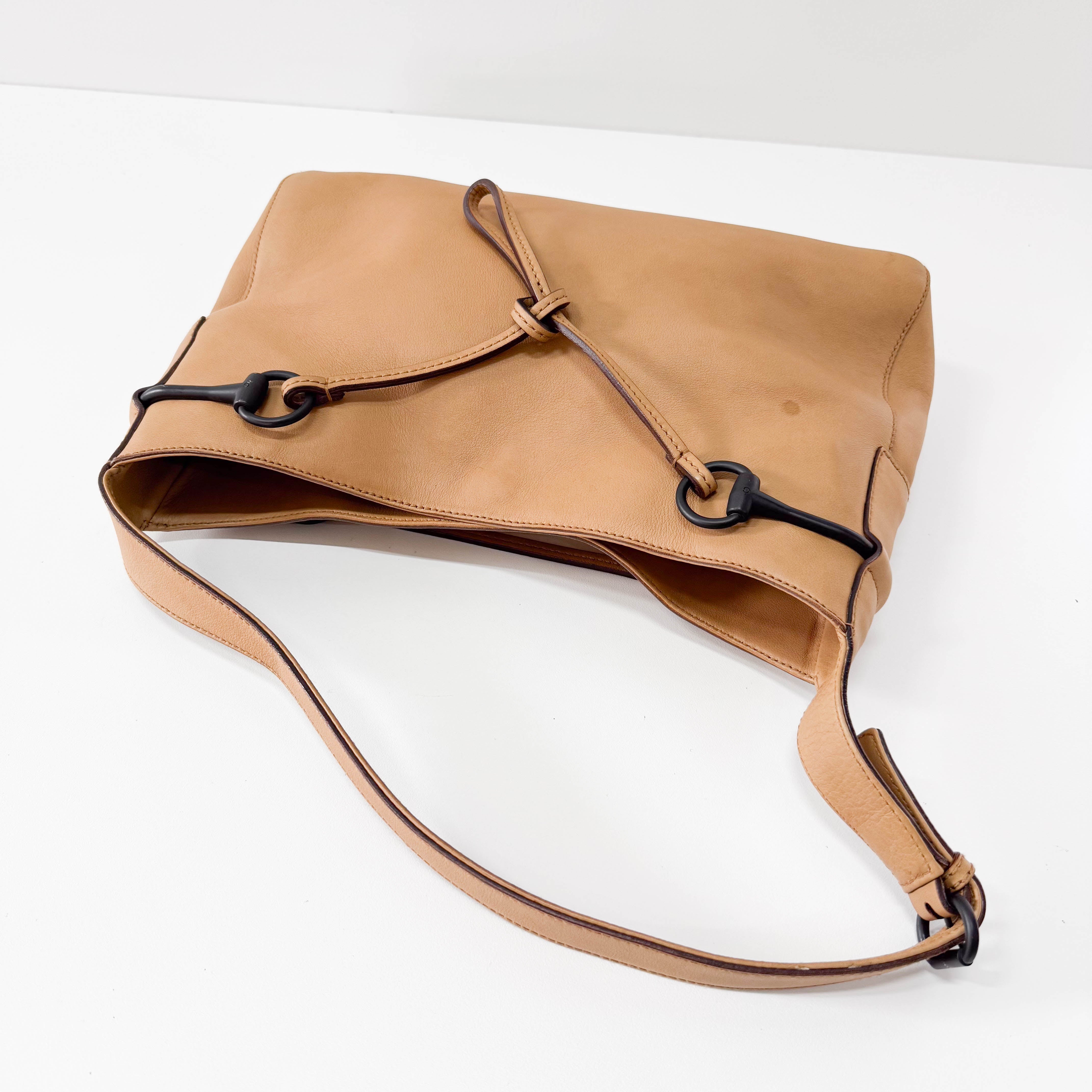 Horsebit Hobo Brown Leather Shoulder Bag