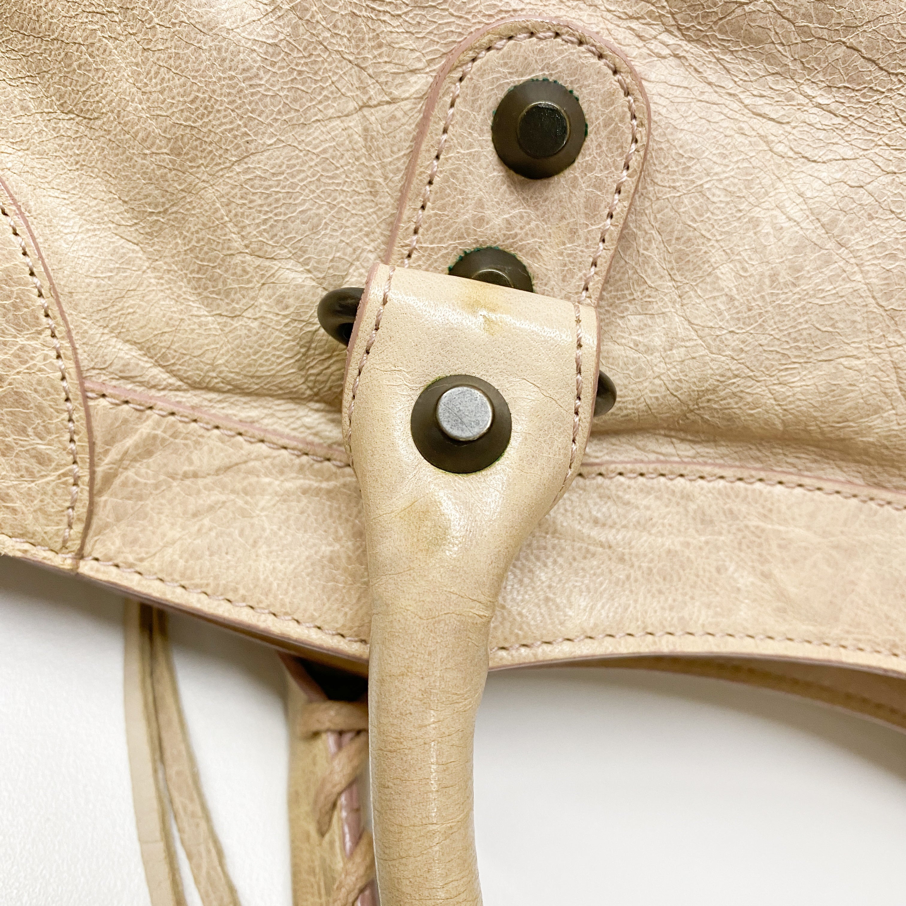 The City Neutral Leather Two Way Bag