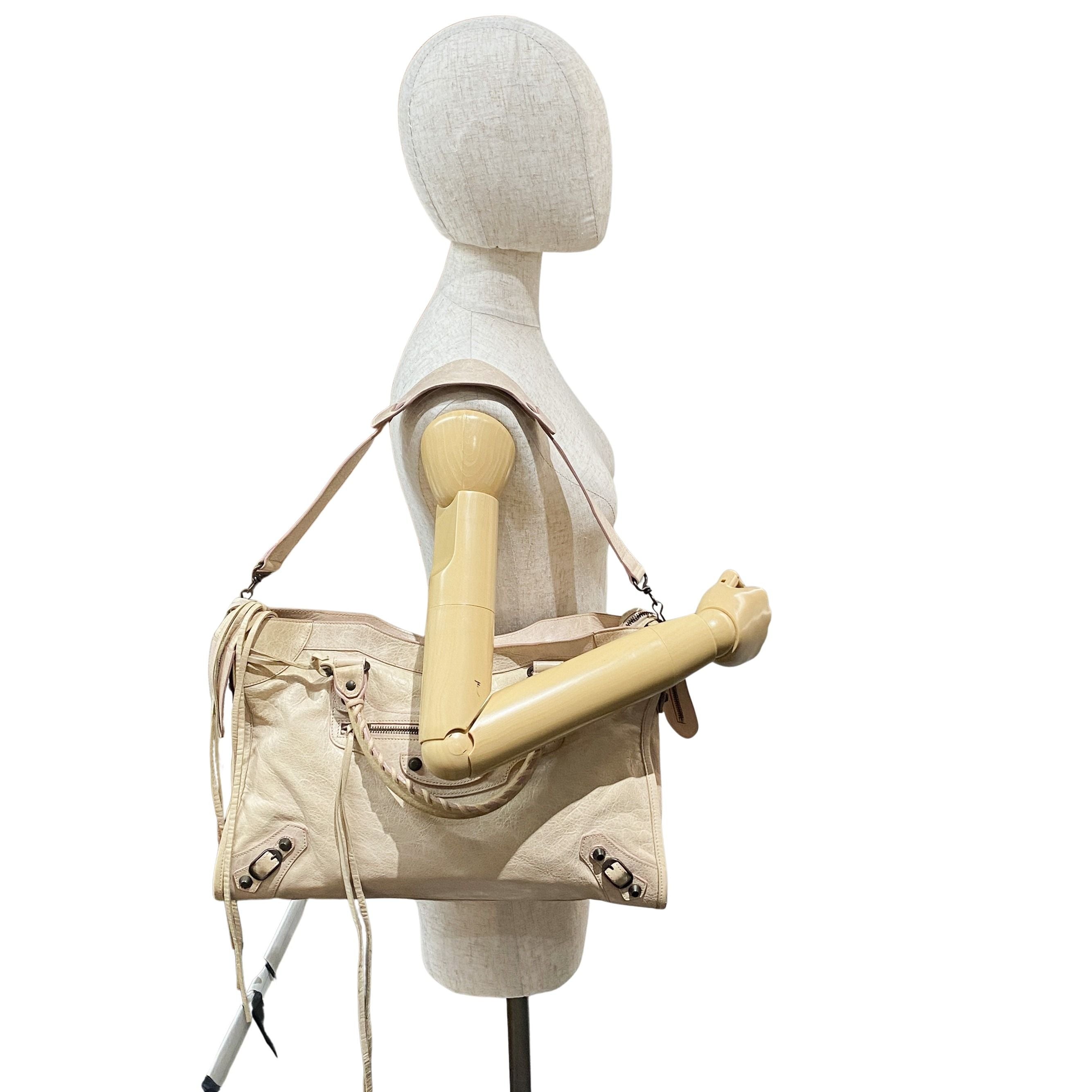 The City Neutral Leather Two Way Bag