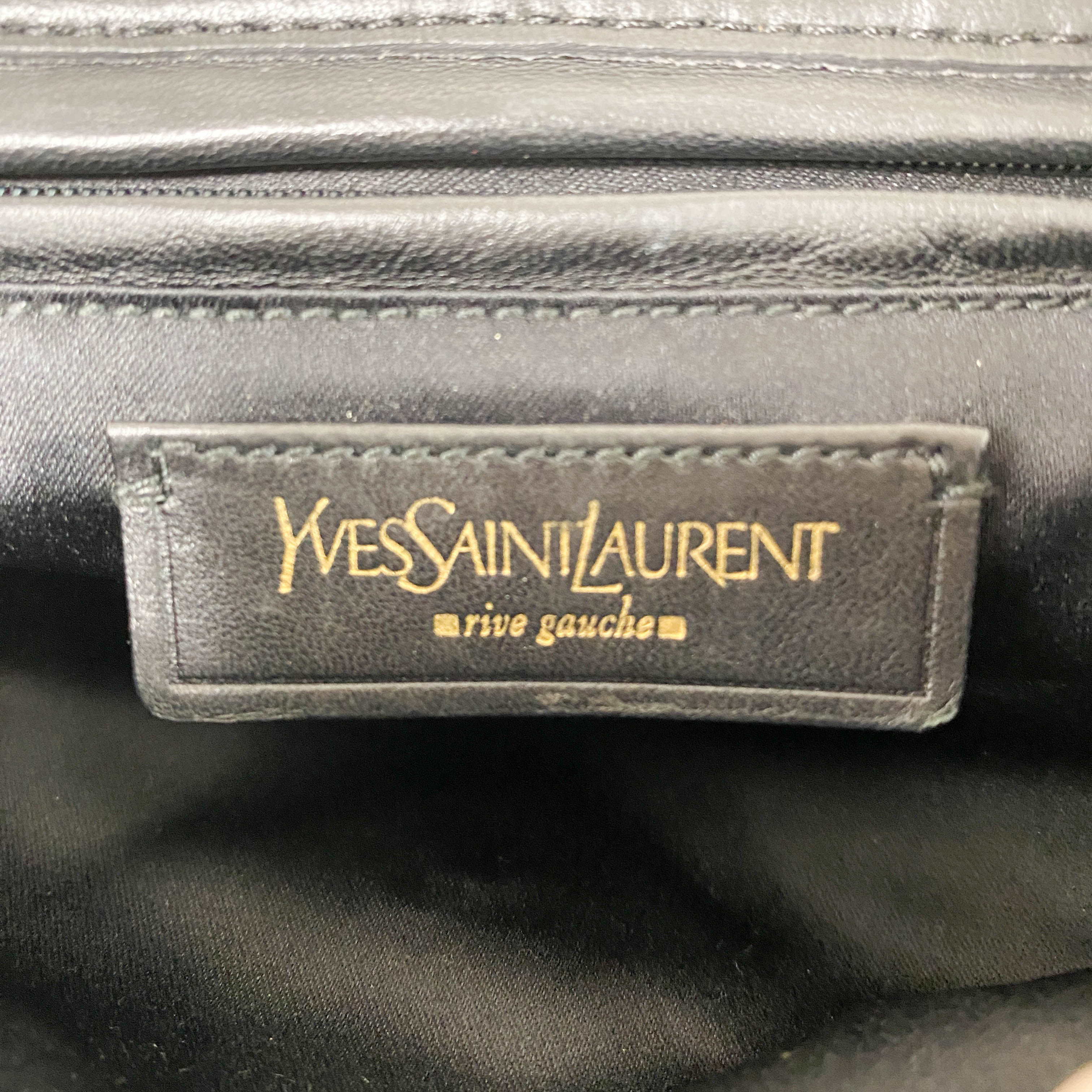 YSL Rive Gauche Black Velvet Shoulder Bag