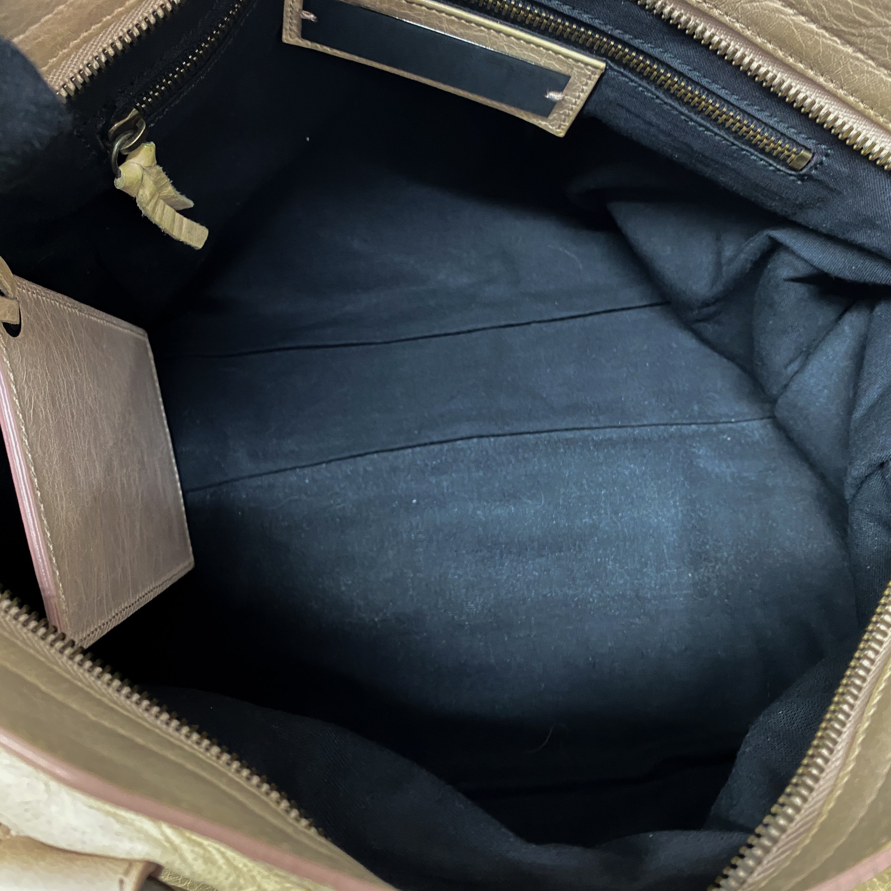 The City Neutral Leather Two Way Bag