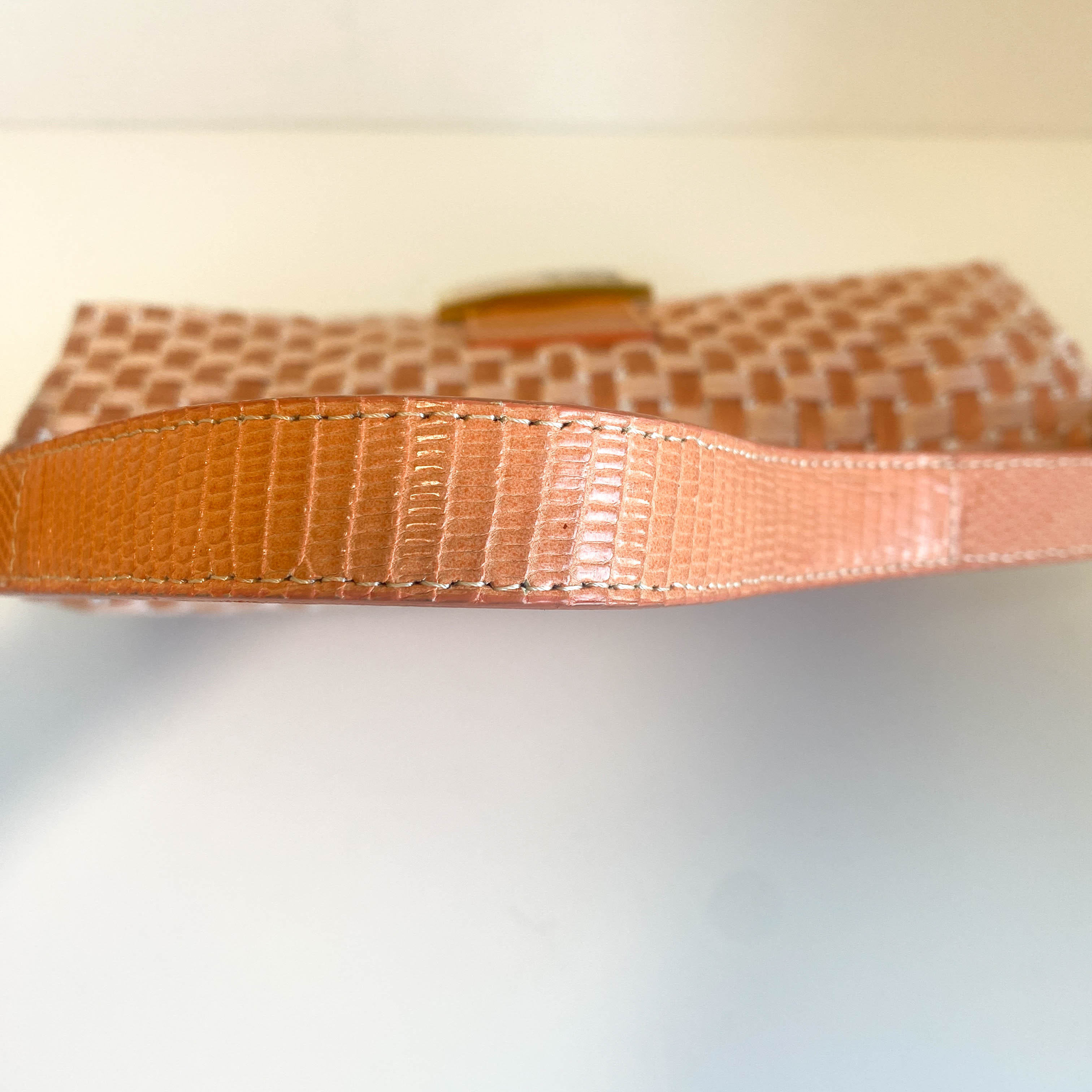 Baguette Orange Beaded Shoulder Bag