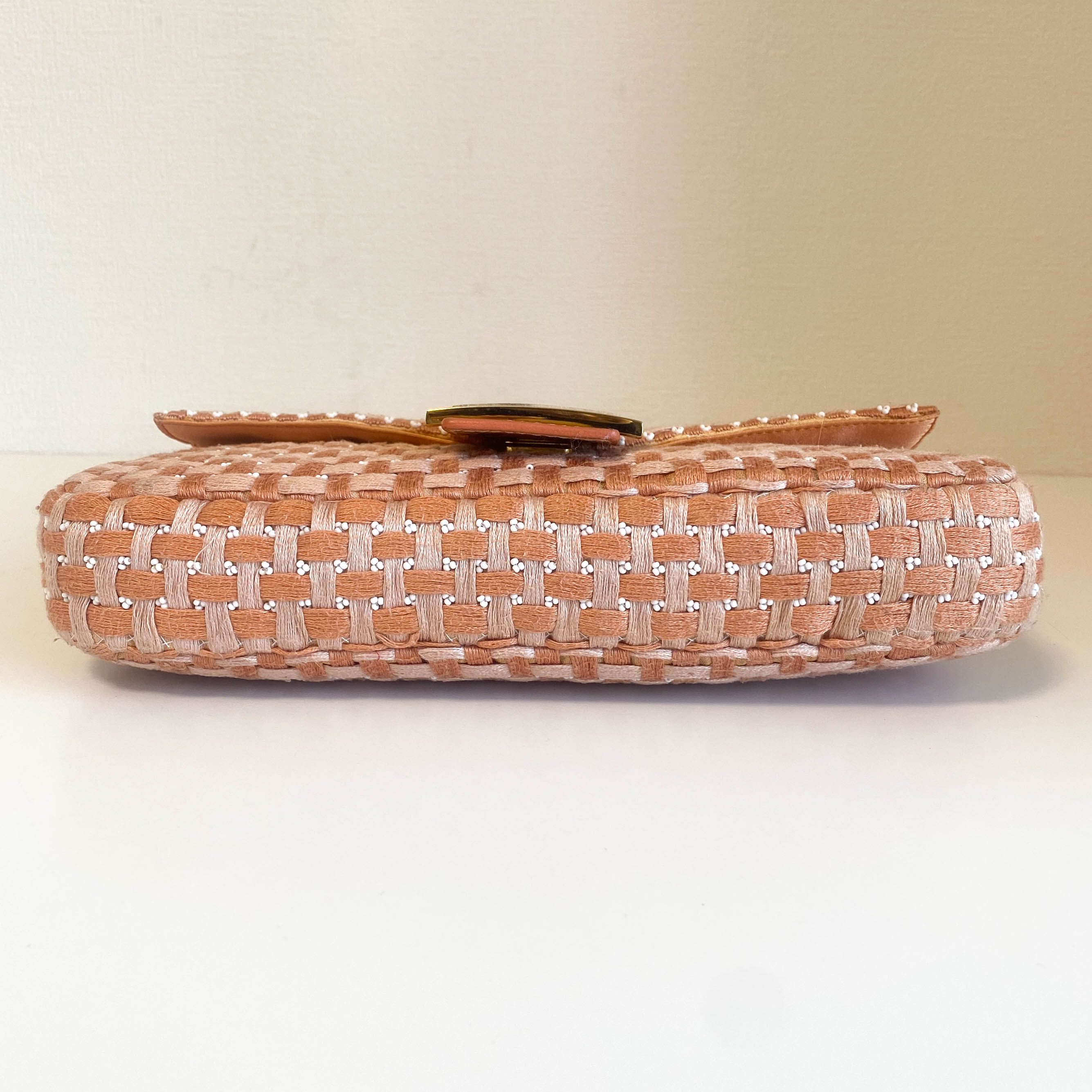 Baguette Orange Beaded Shoulder Bag