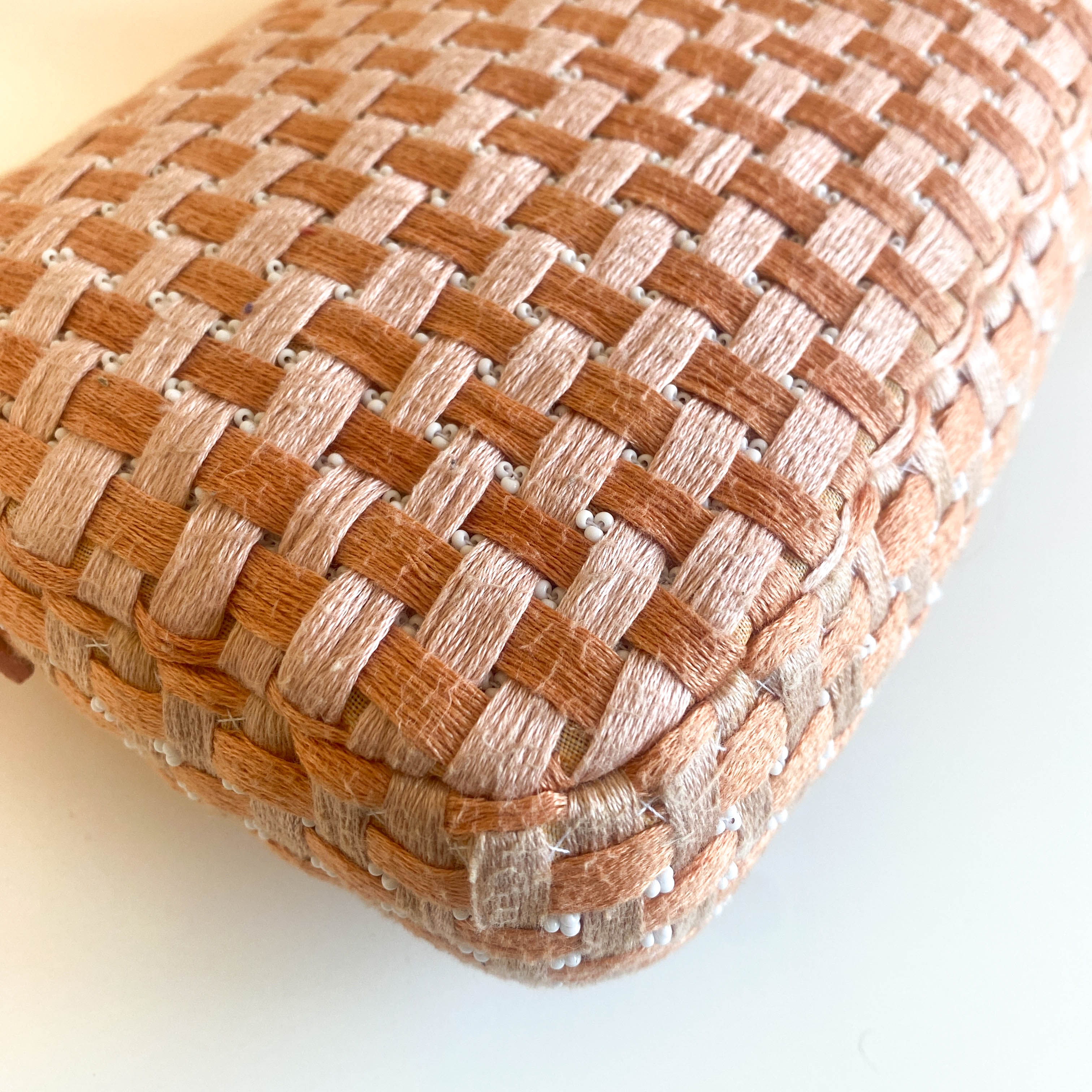 Baguette Orange Beaded Shoulder Bag