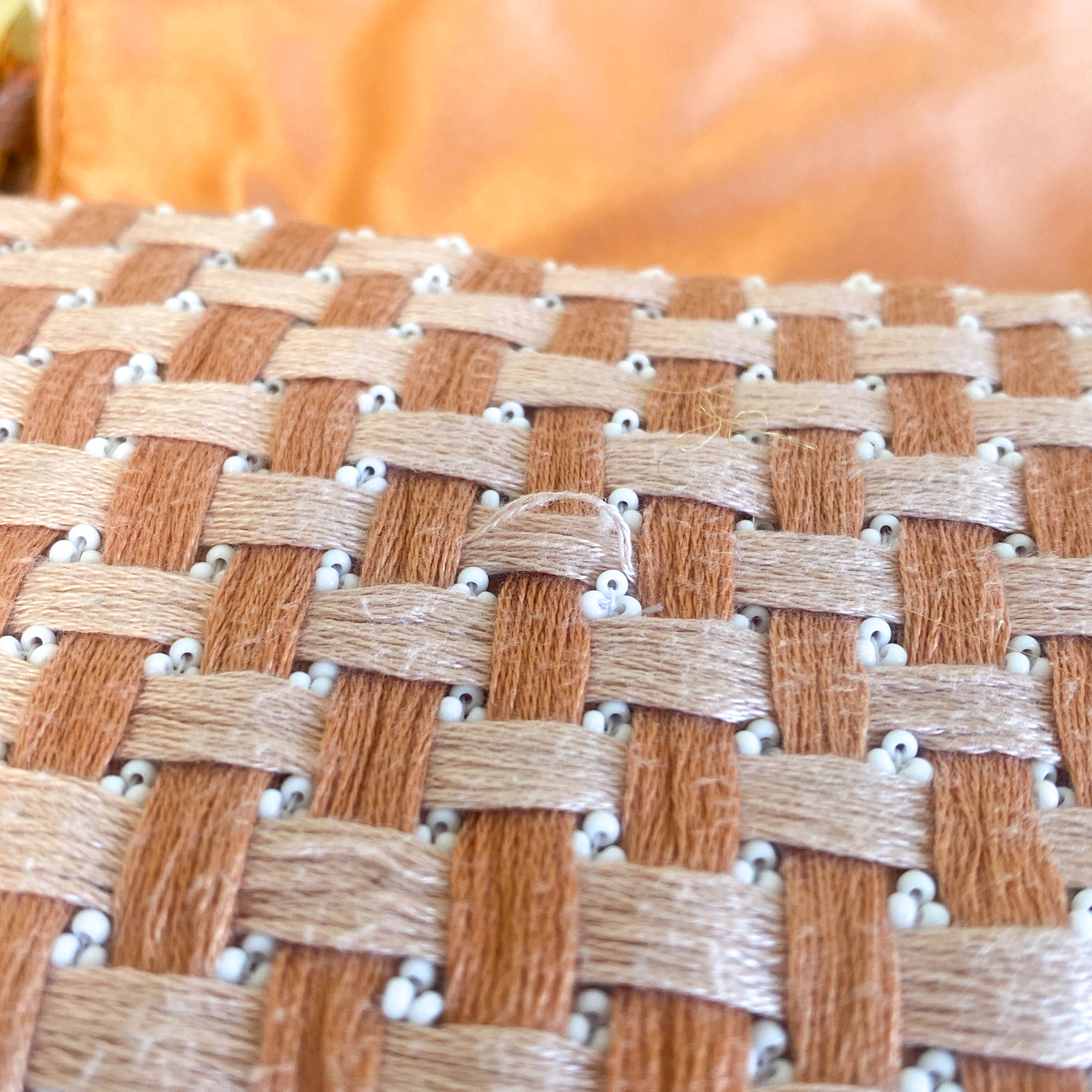 Baguette Orange Beaded Shoulder Bag