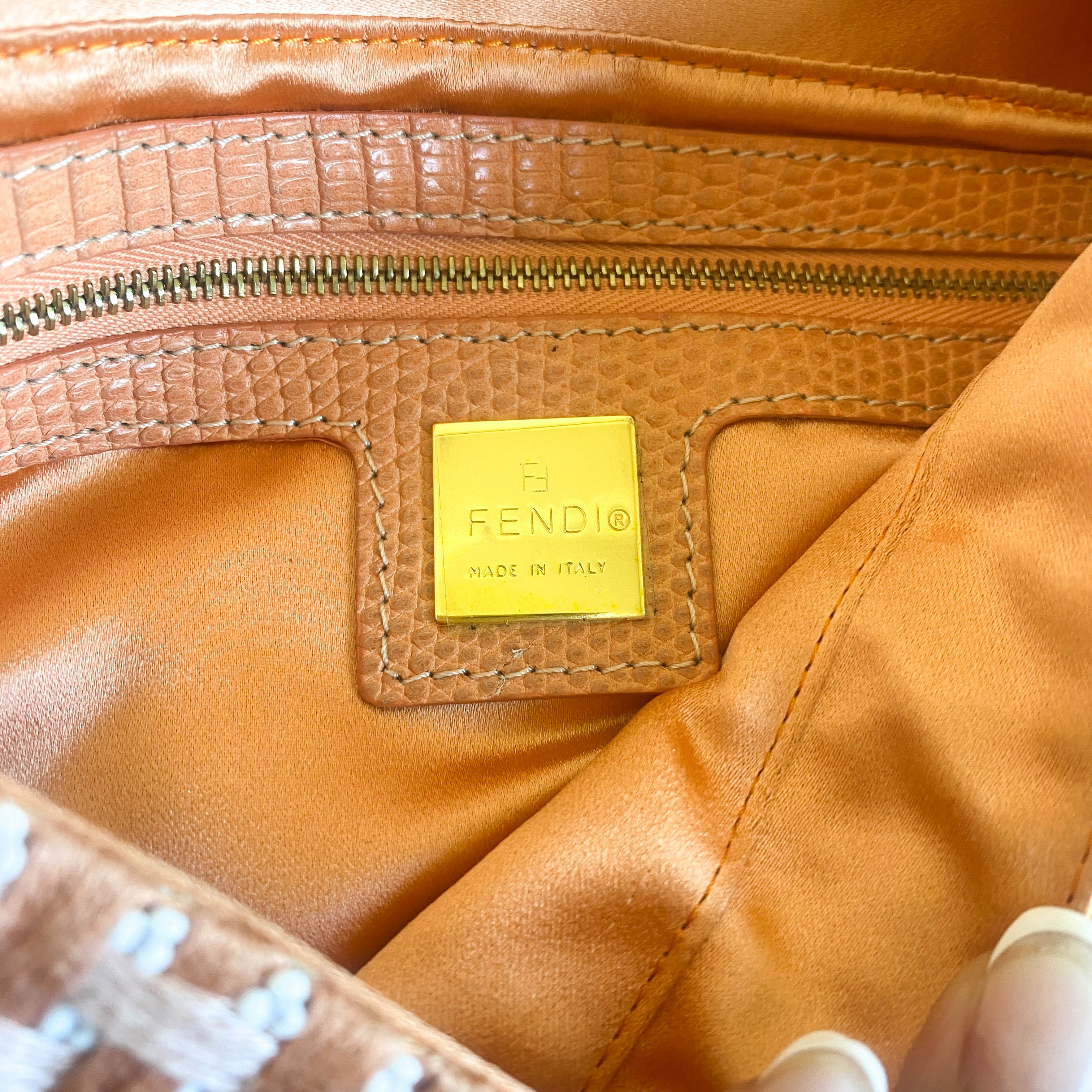 Baguette Orange Beaded Shoulder Bag