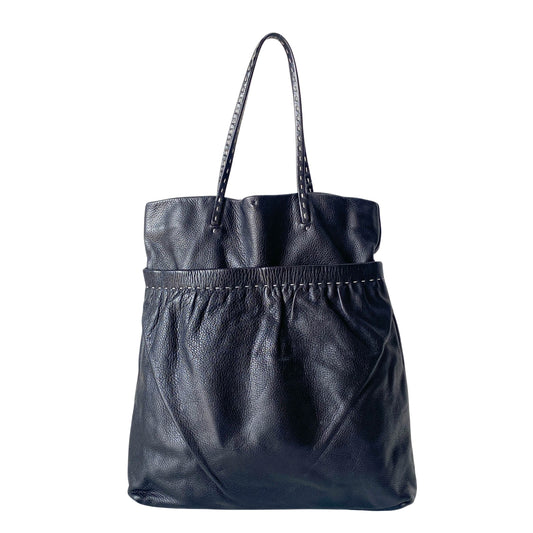 Vintage Archive Black Leather Tote Bag