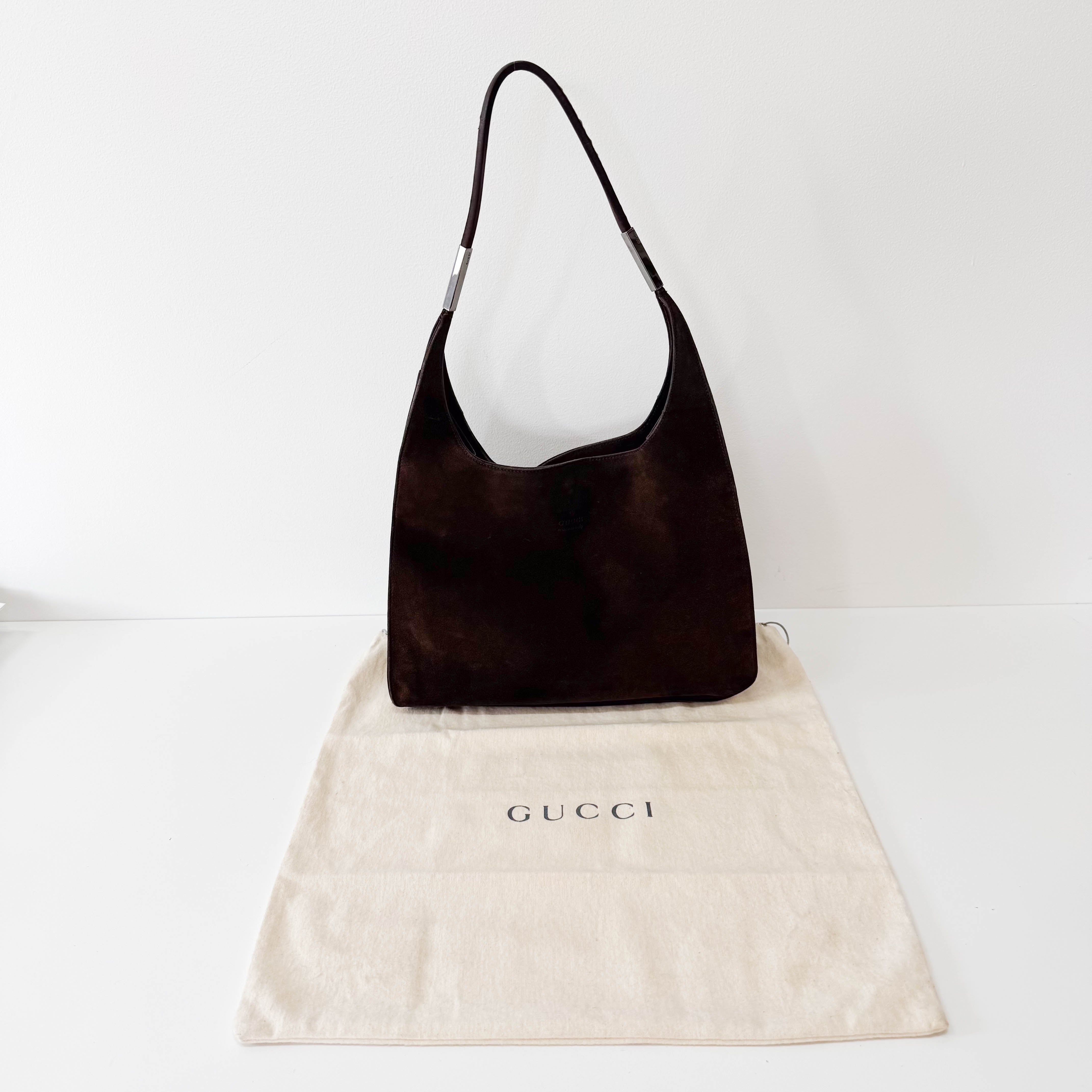 Brown Suede Shoulder Bag