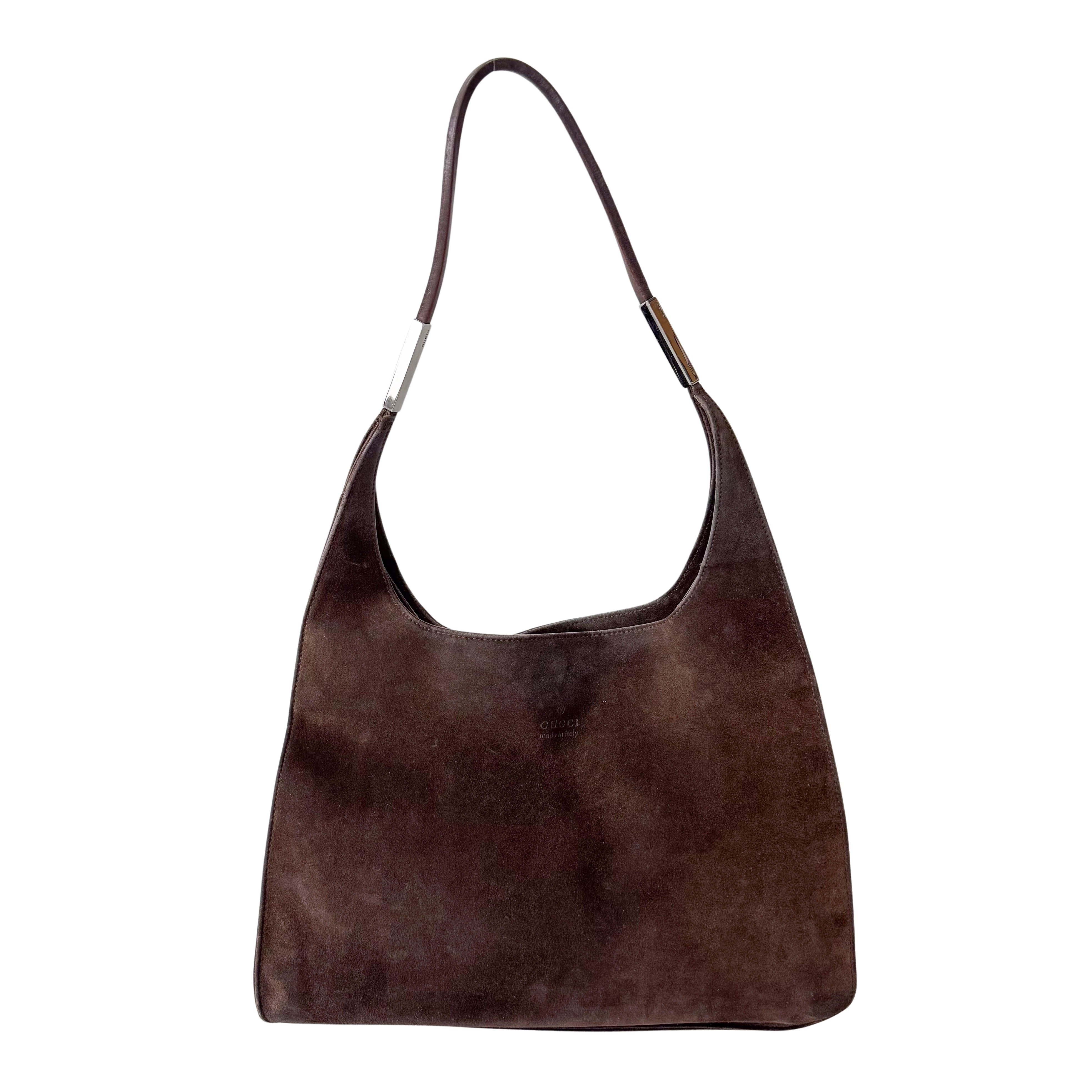 Brown Suede Shoulder Bag