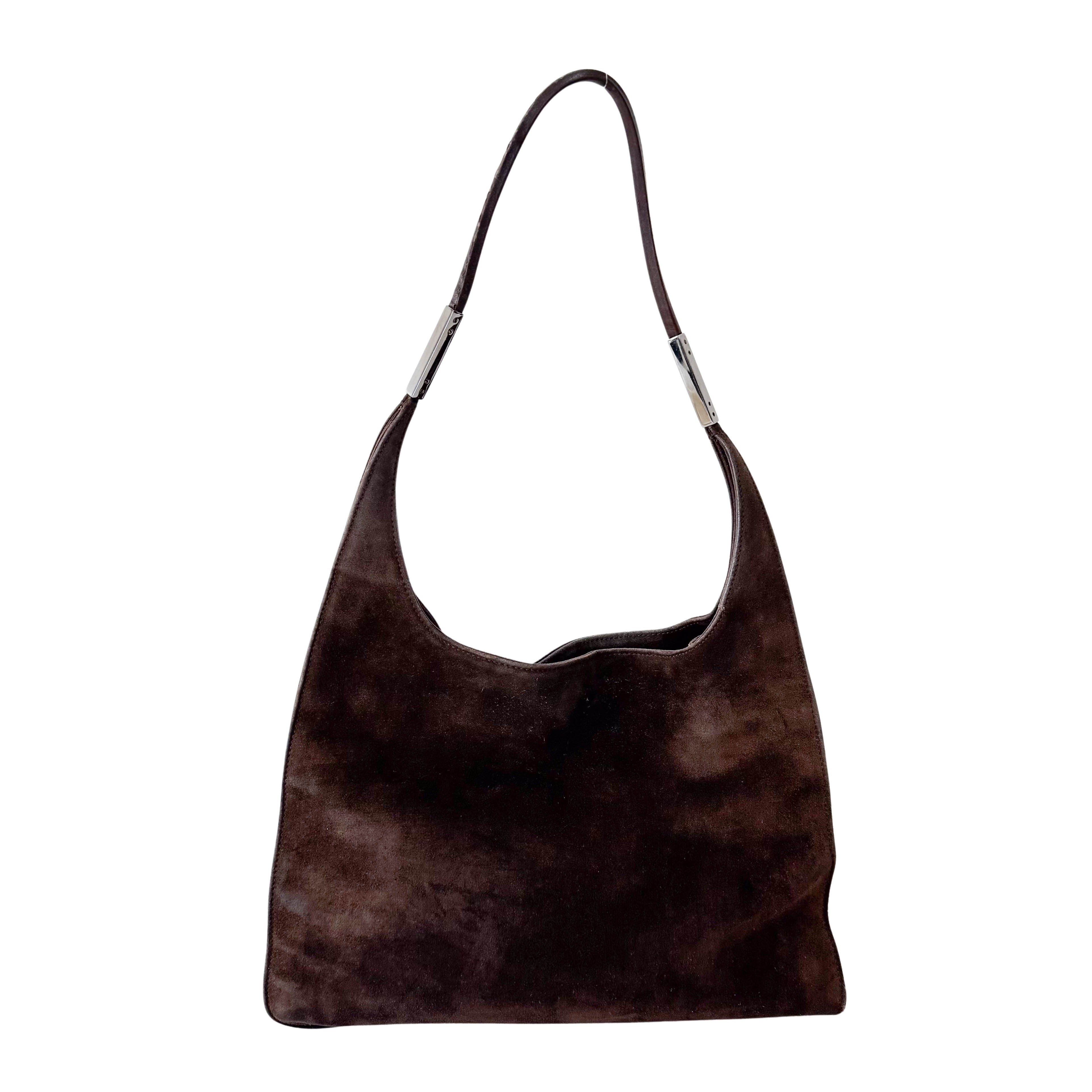 Brown Suede Shoulder Bag
