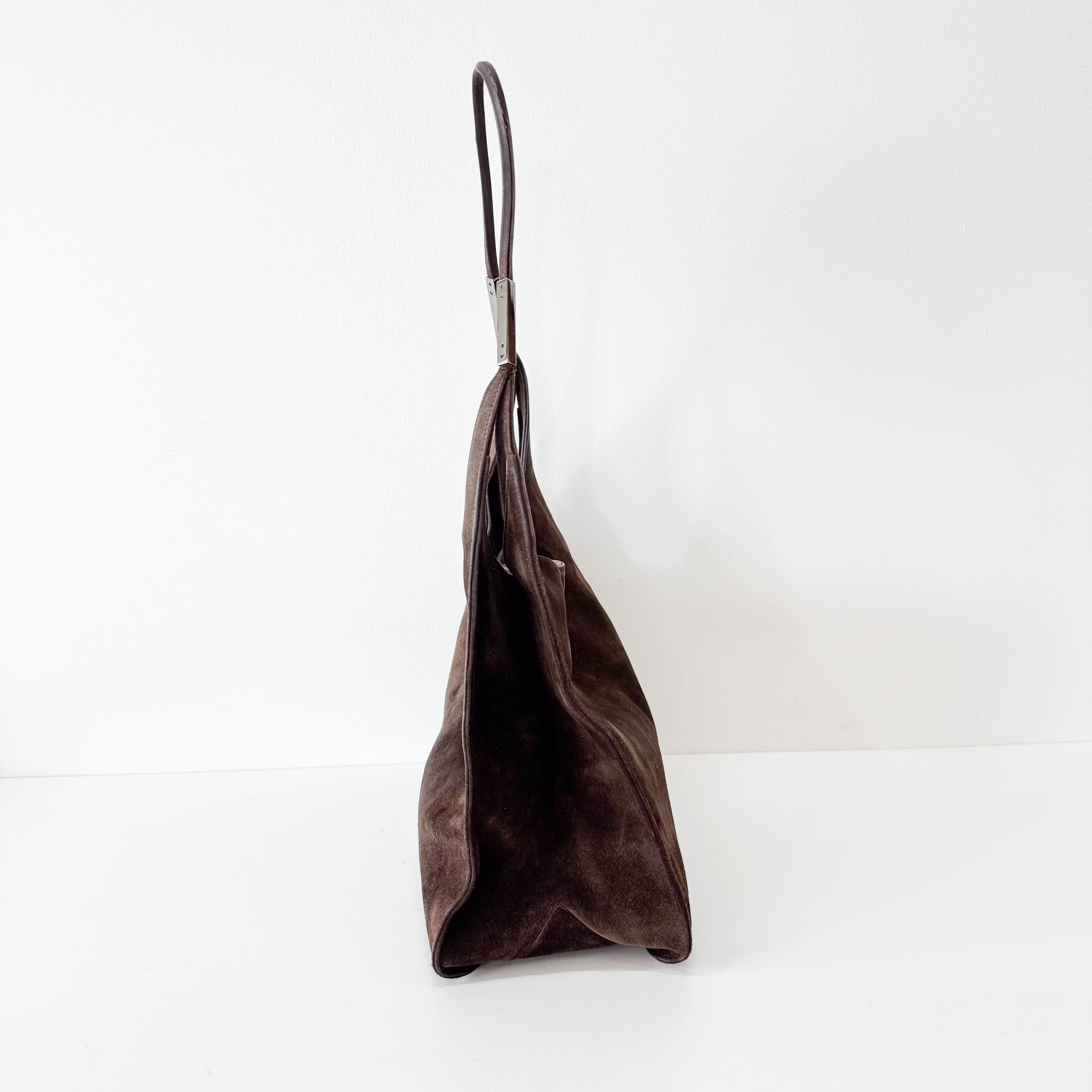 Brown Suede Shoulder Bag