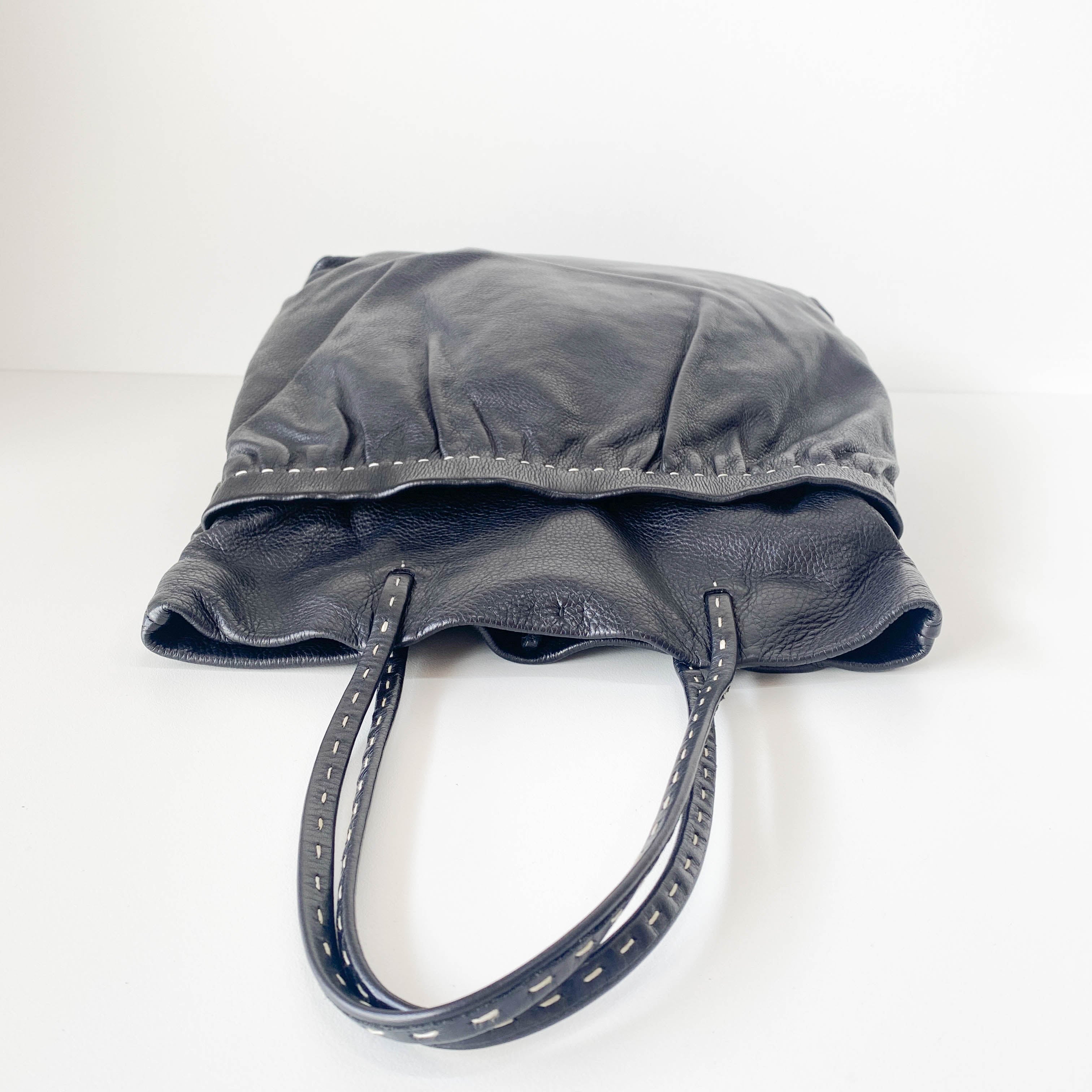 Vintage Archive Black Leather Tote Bag