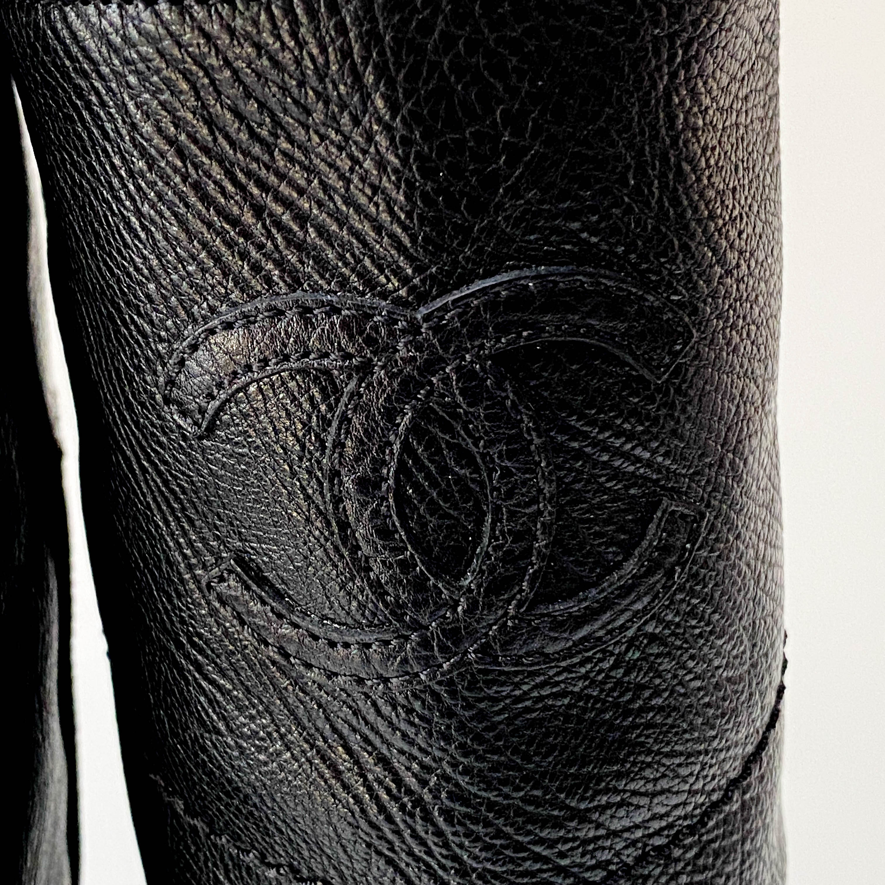 Black Leather High Boots