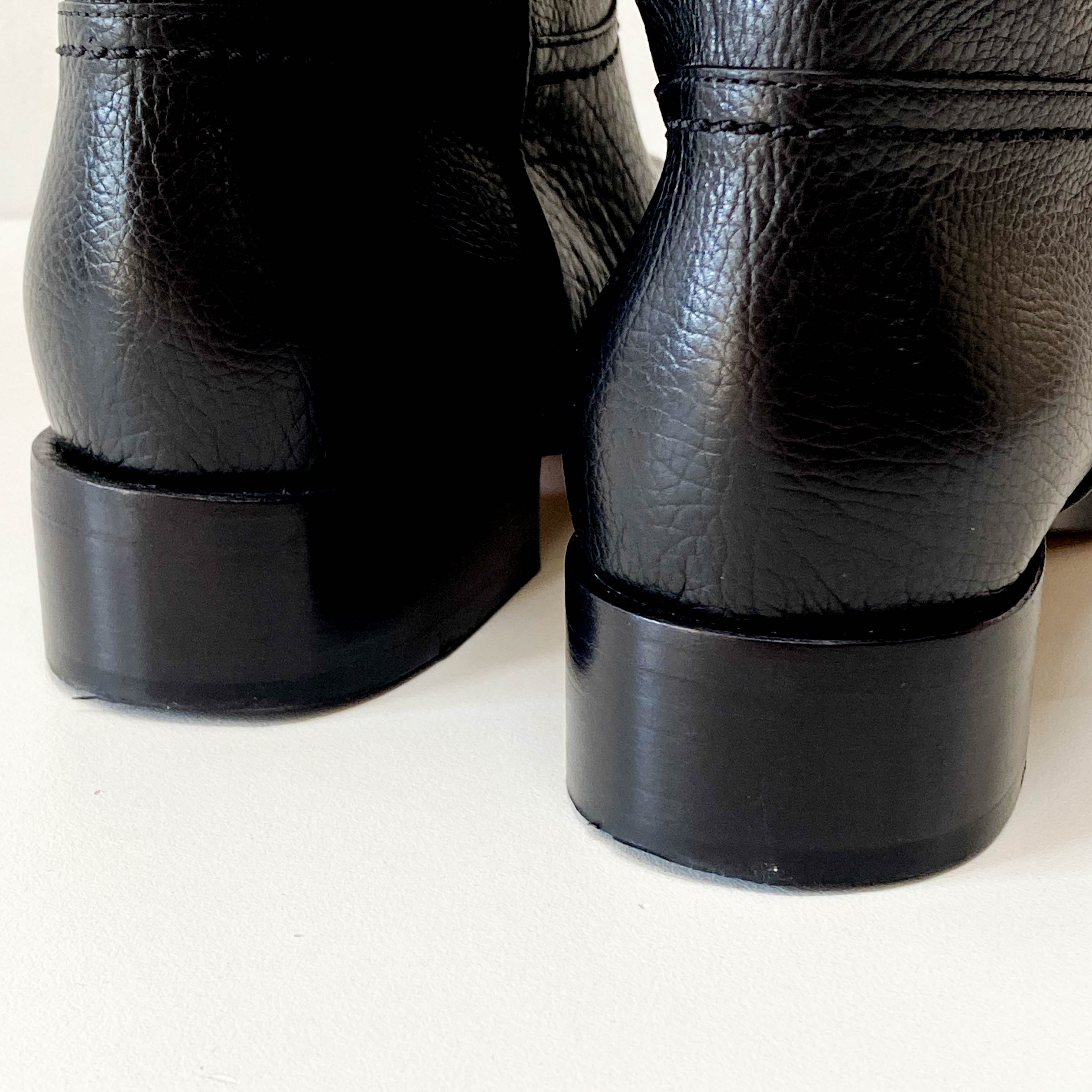 Black Leather High Boots