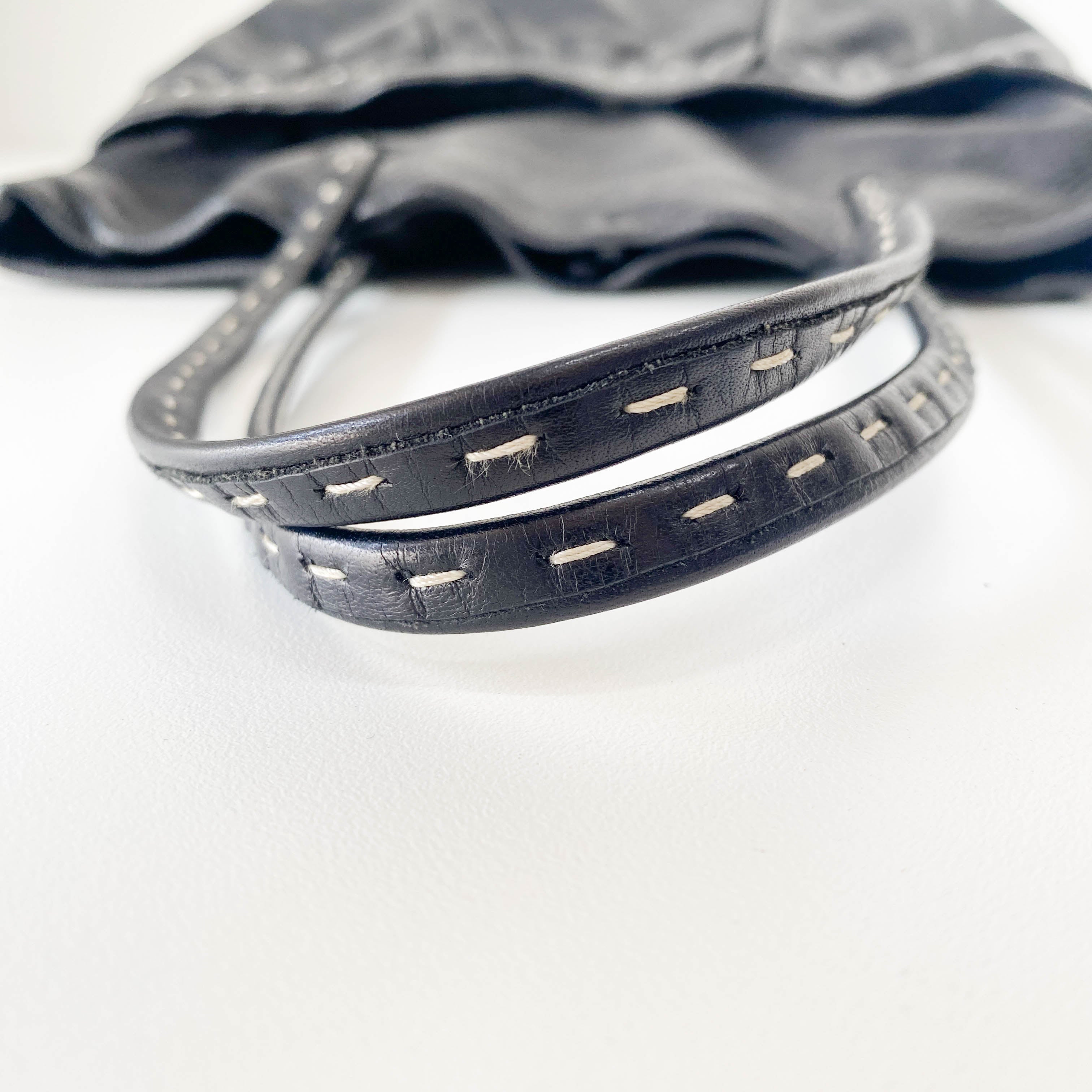 Vintage Archive Black Leather Tote Bag