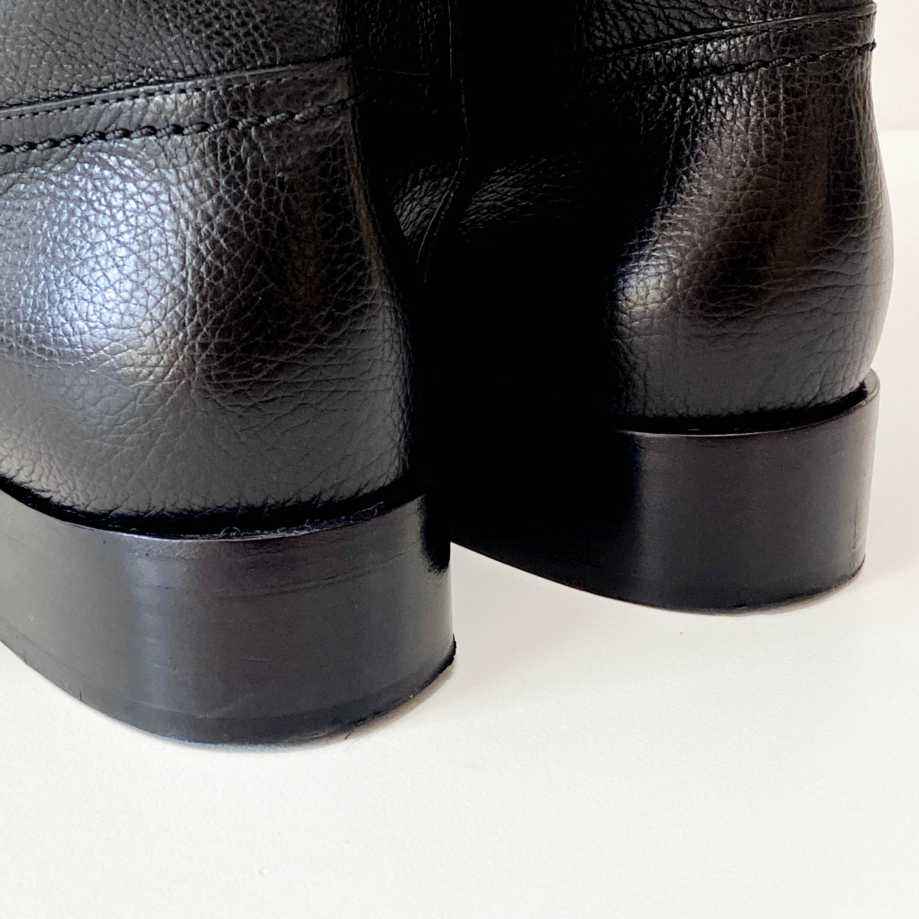 Black Leather High Boots