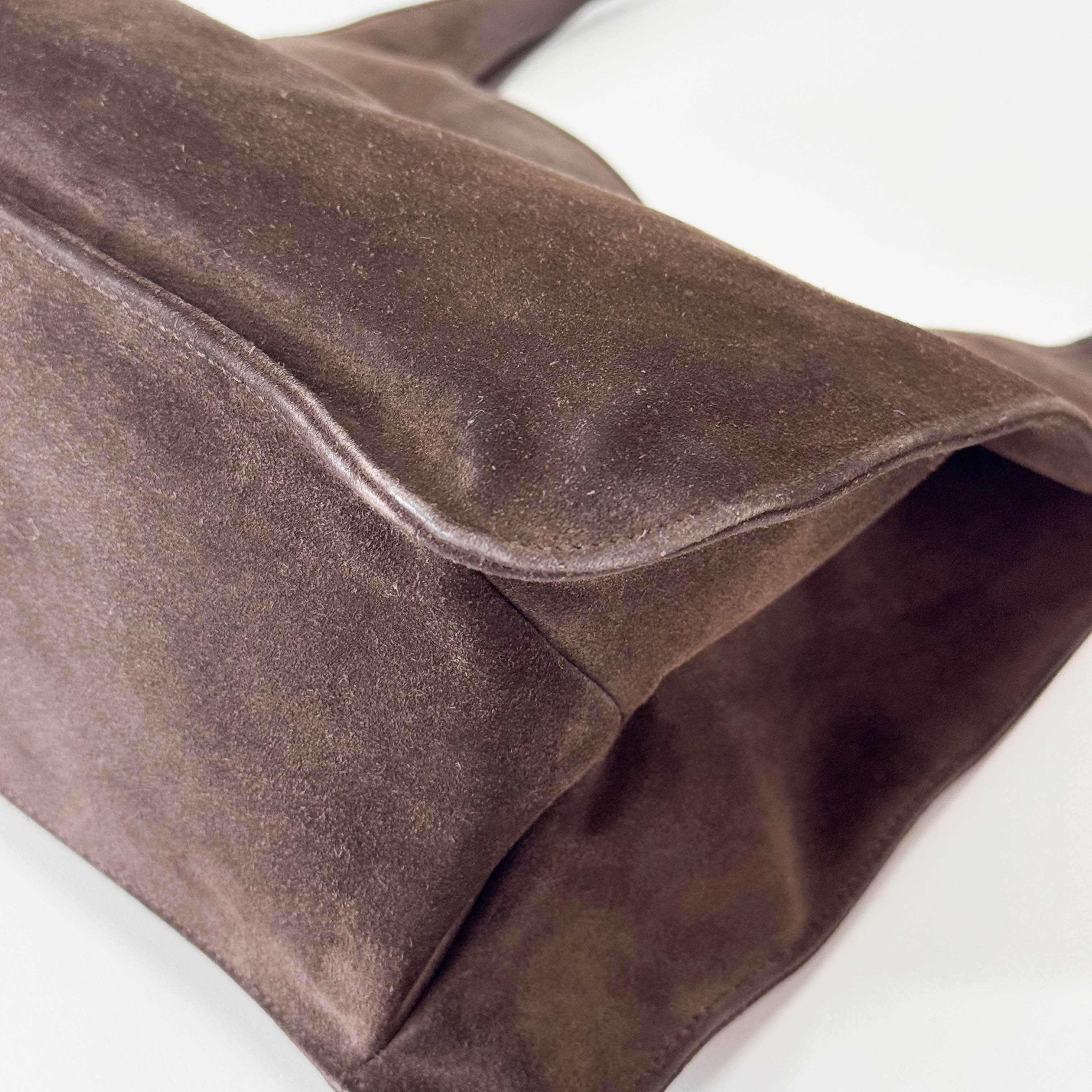 Brown Suede Shoulder Bag