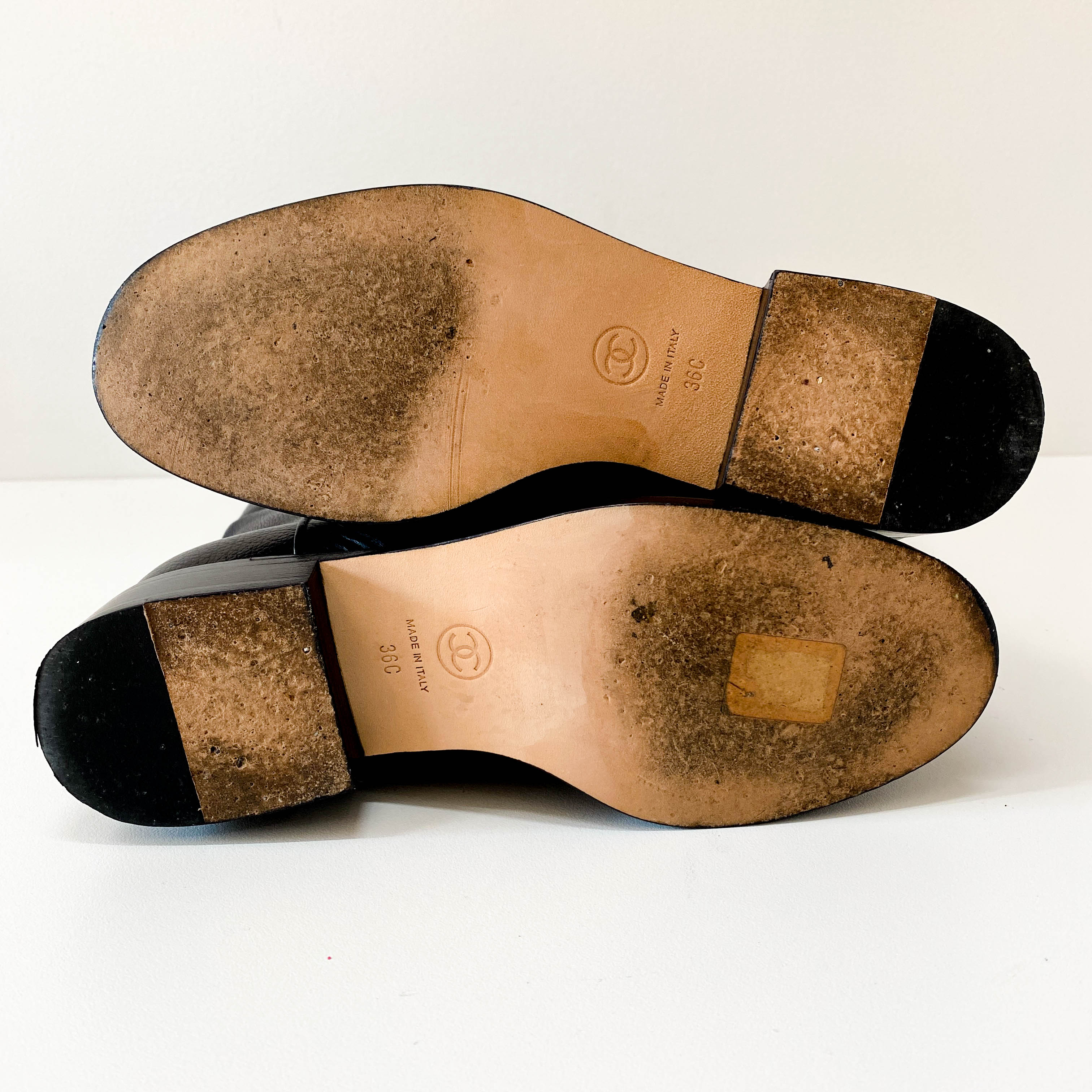 Black Leather High Boots