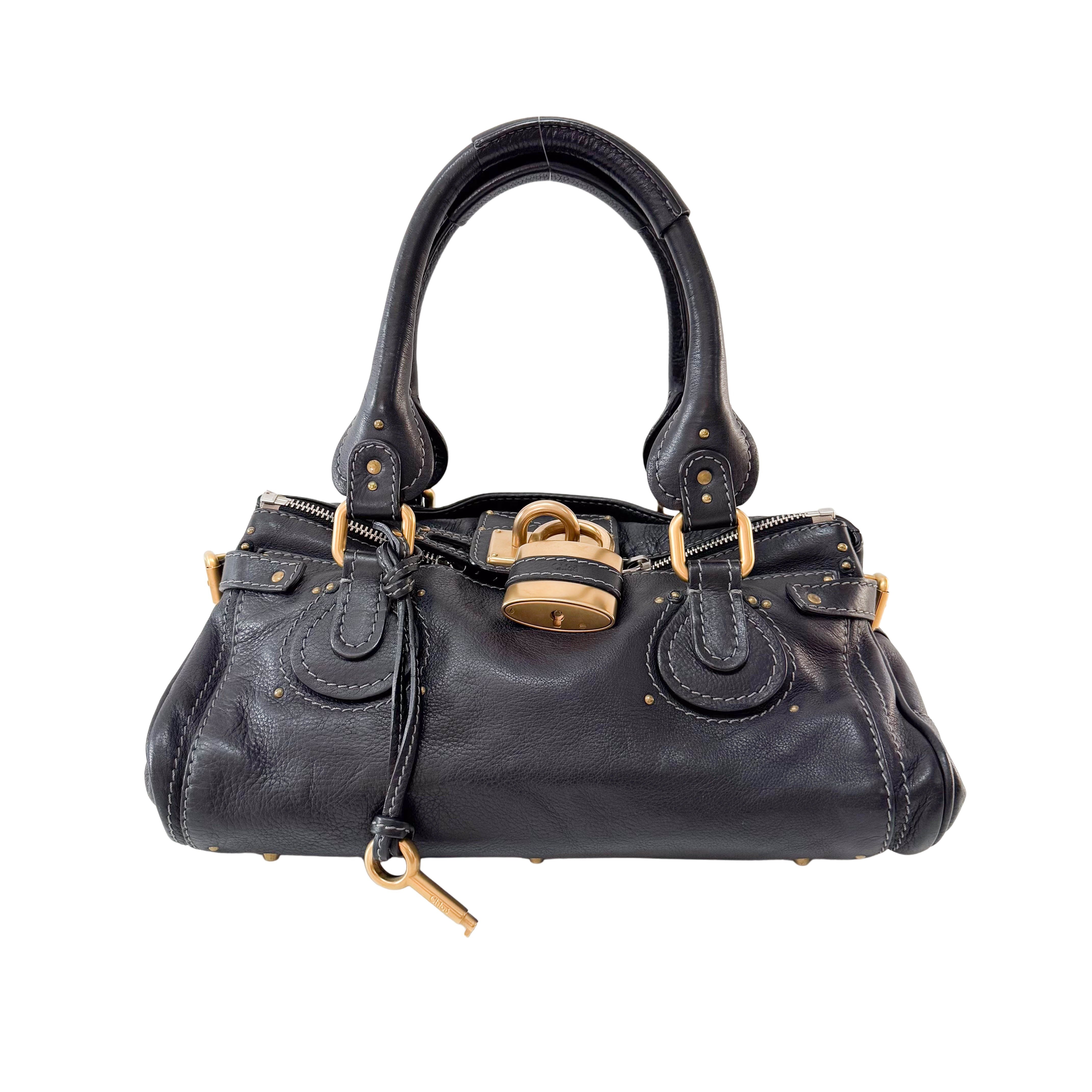 Paddington Black Leather Shoulder Bag
