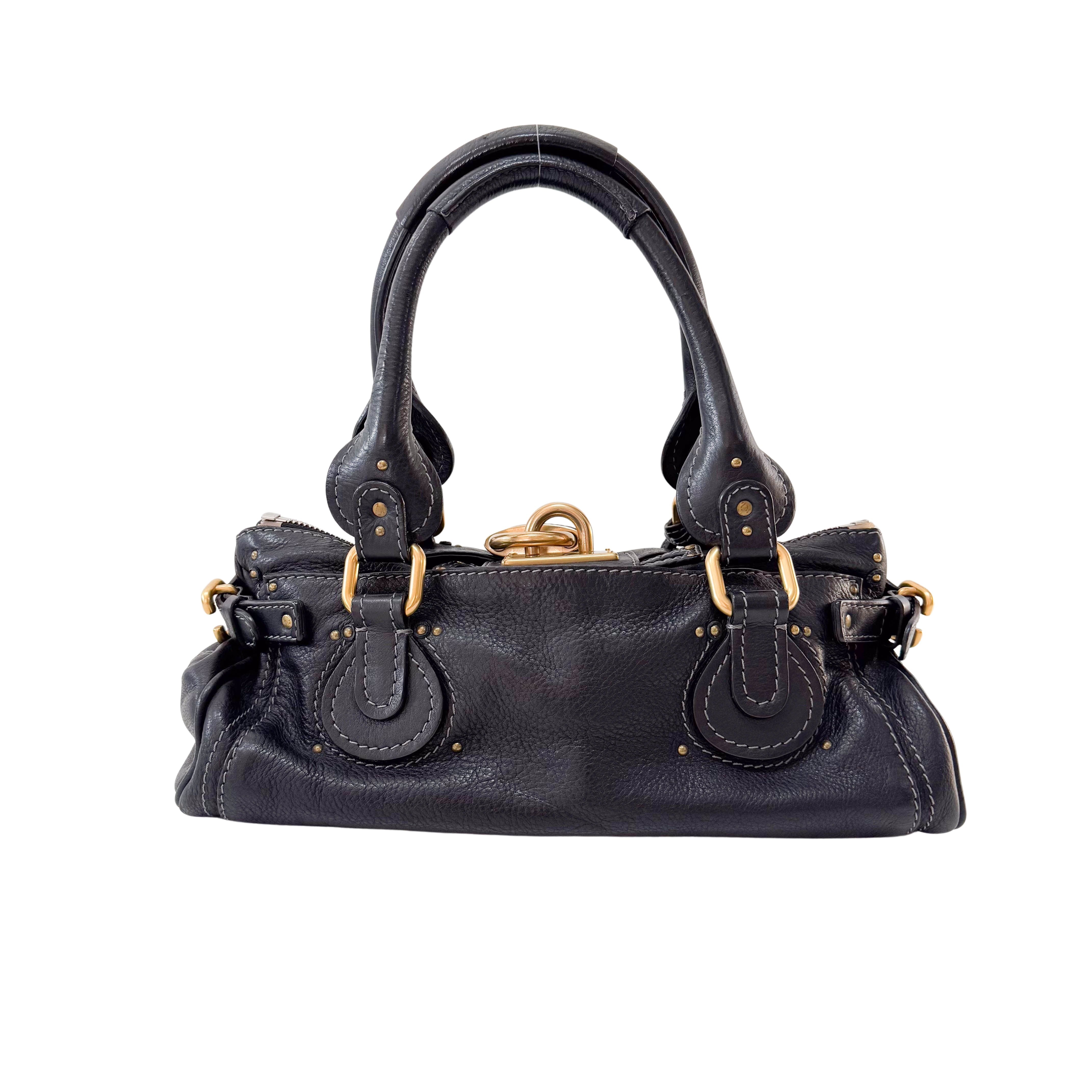 Paddington Black Leather Shoulder Bag