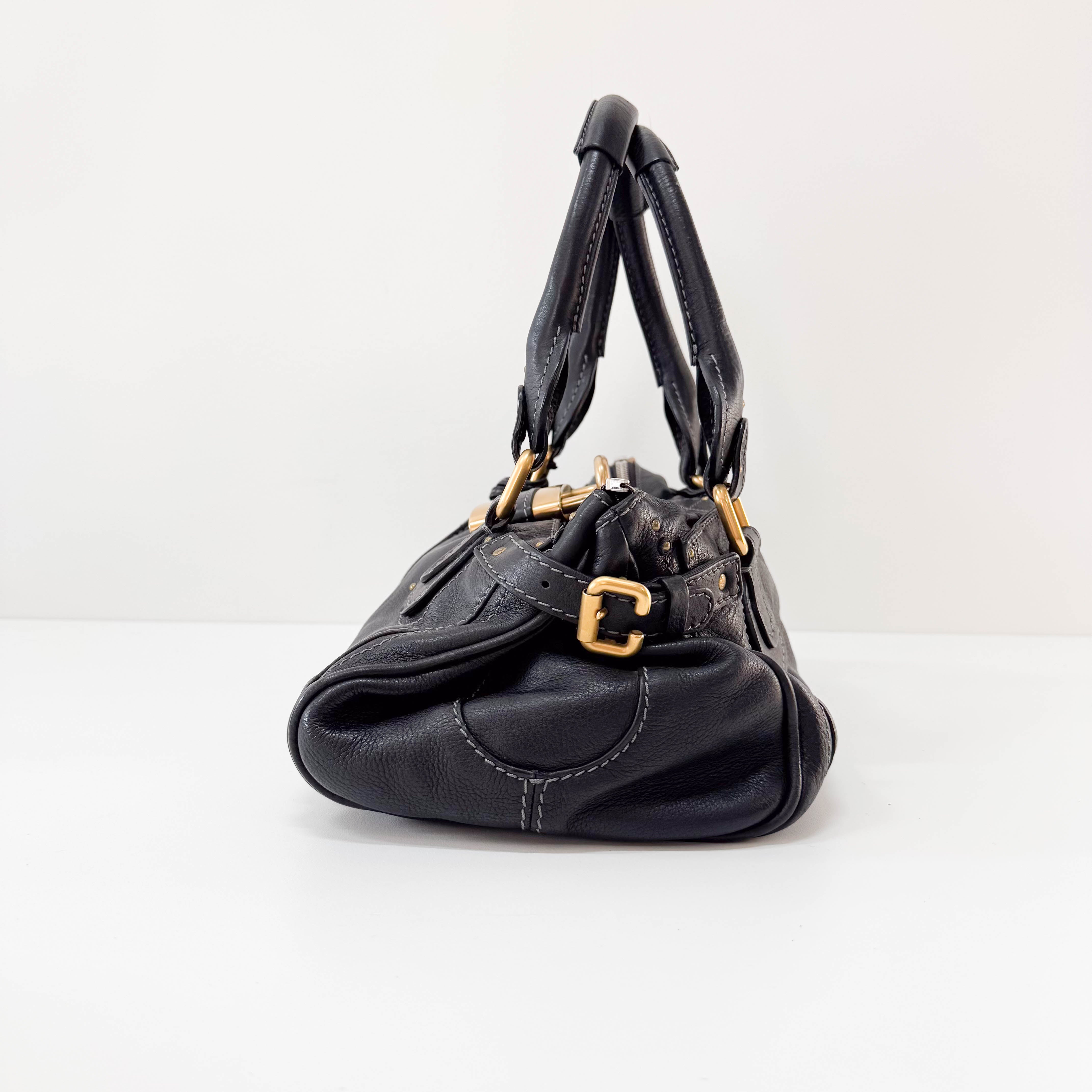 Paddington Black Leather Shoulder Bag