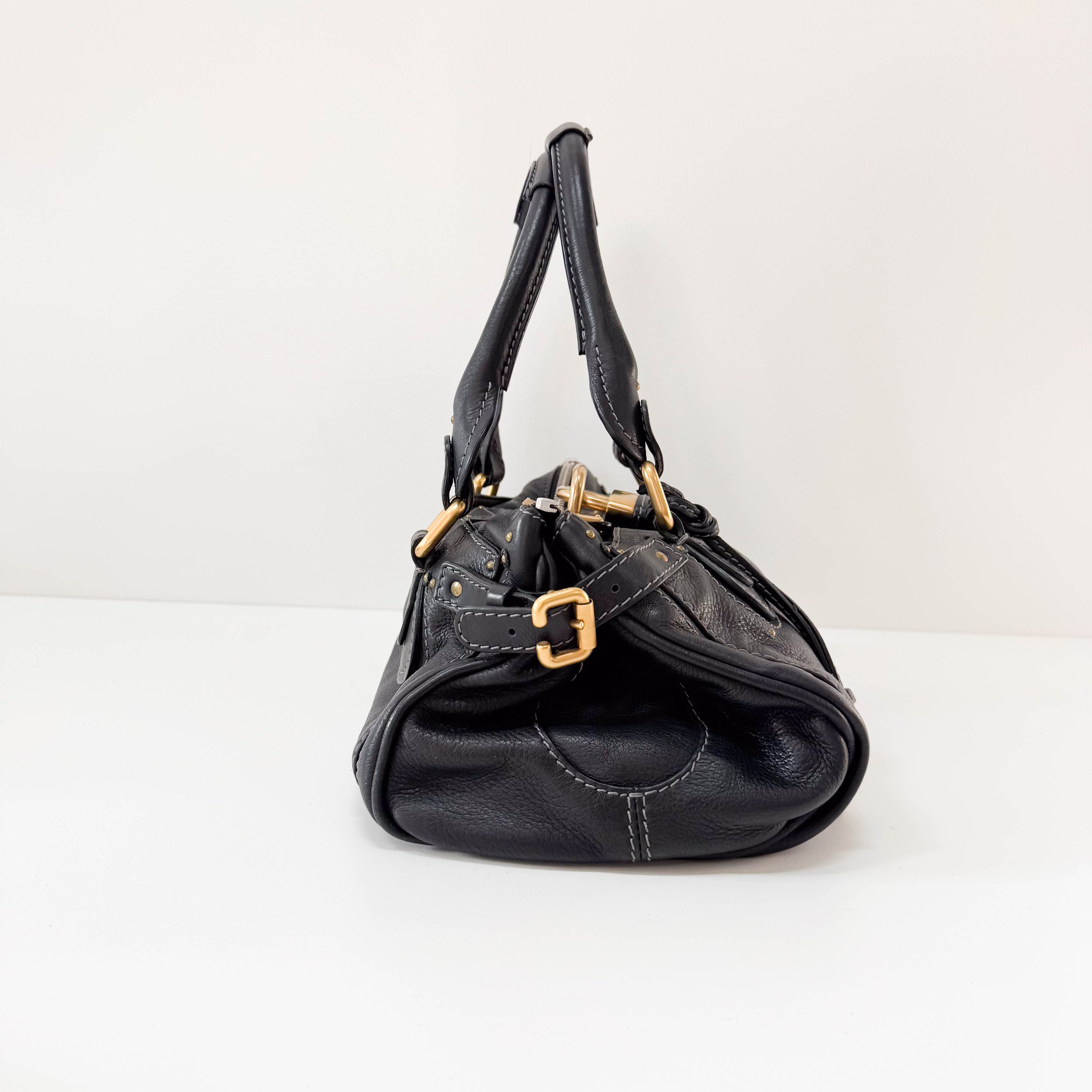 Paddington Black Leather Shoulder Bag