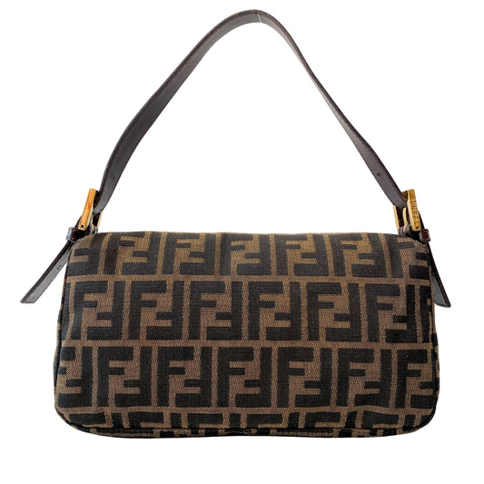 Zucca Brown Cotton Canvas Shoulder Bag