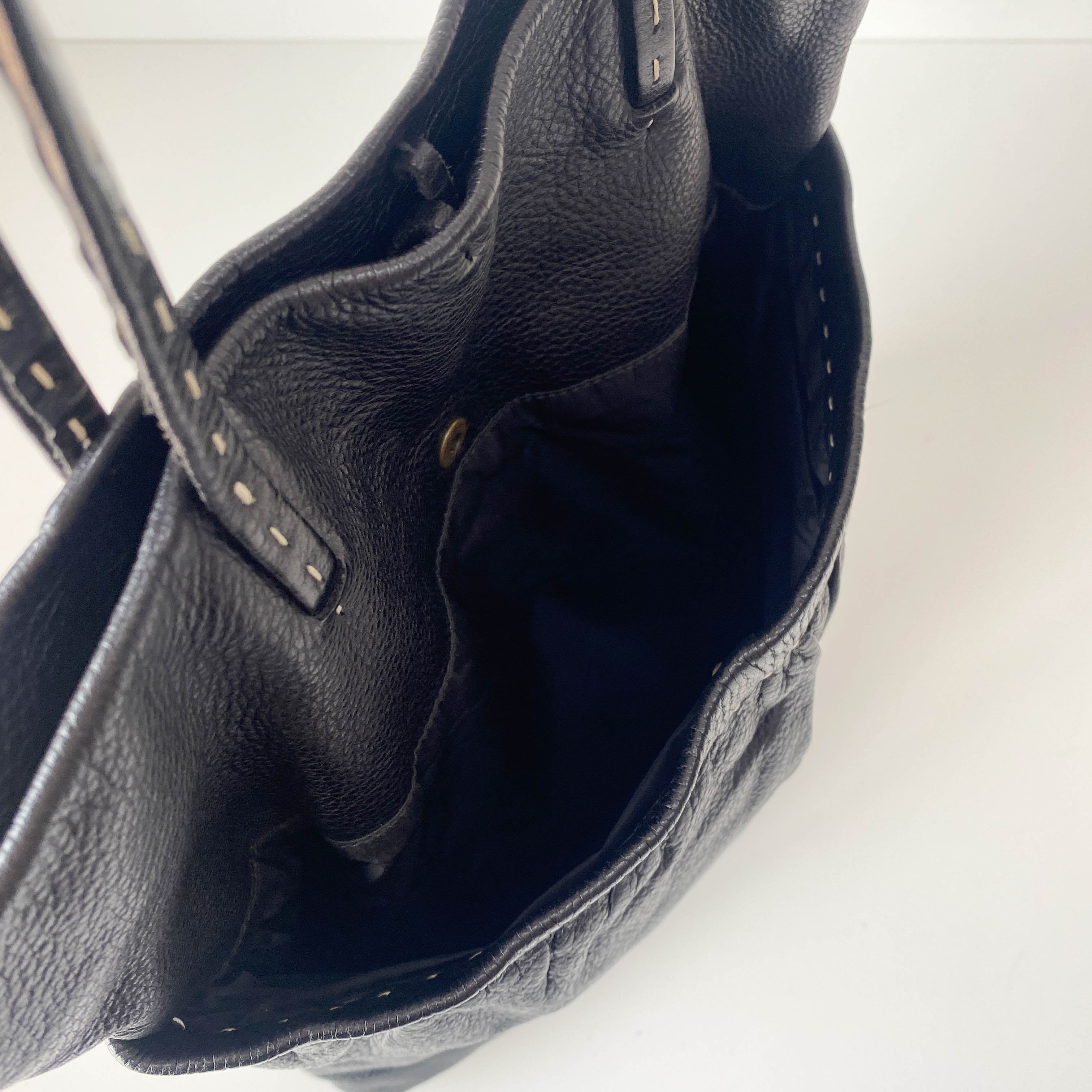 Vintage Archive Black Leather Tote Bag