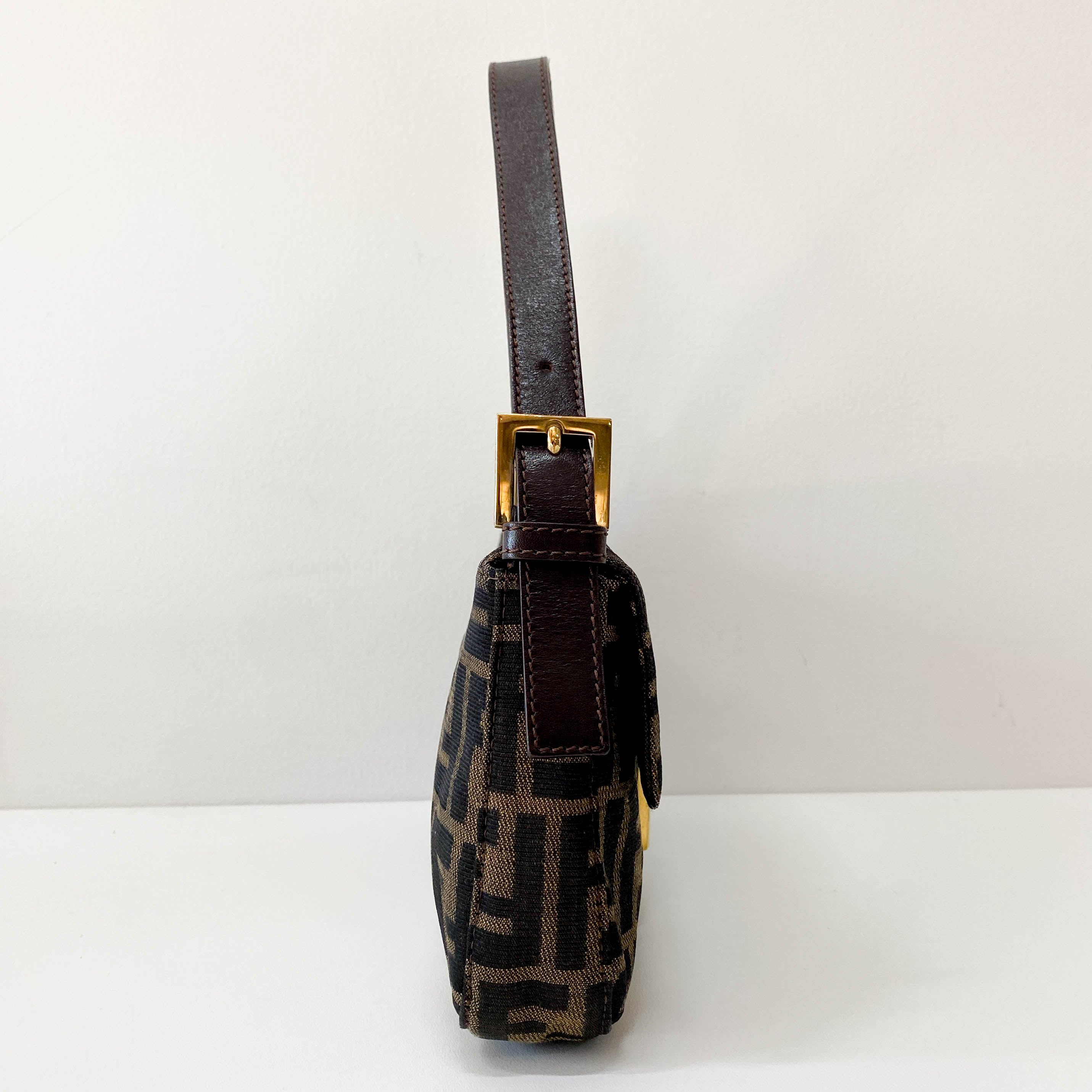 Zucca Brown Cotton Canvas Shoulder Bag