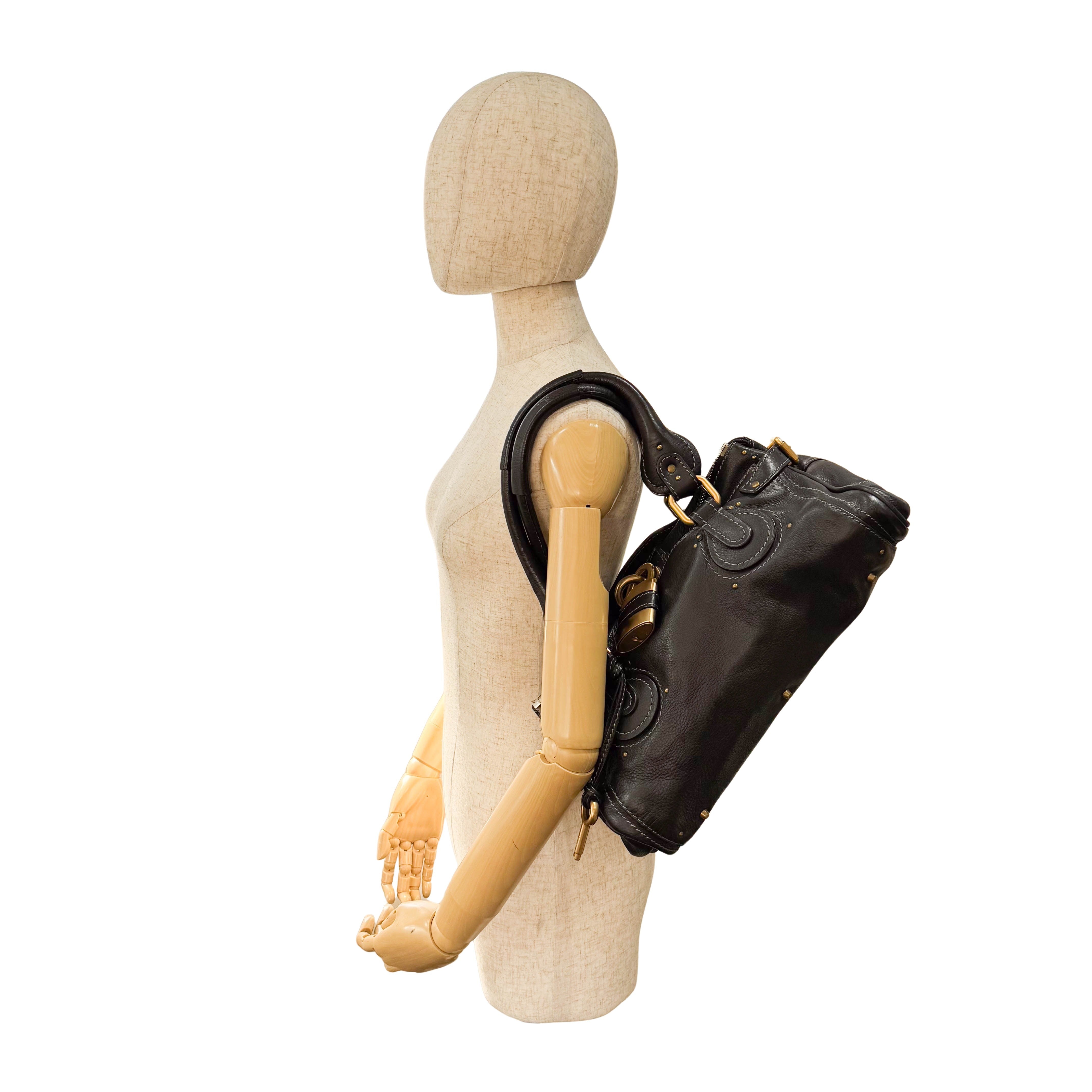 Paddington Black Leather Shoulder Bag