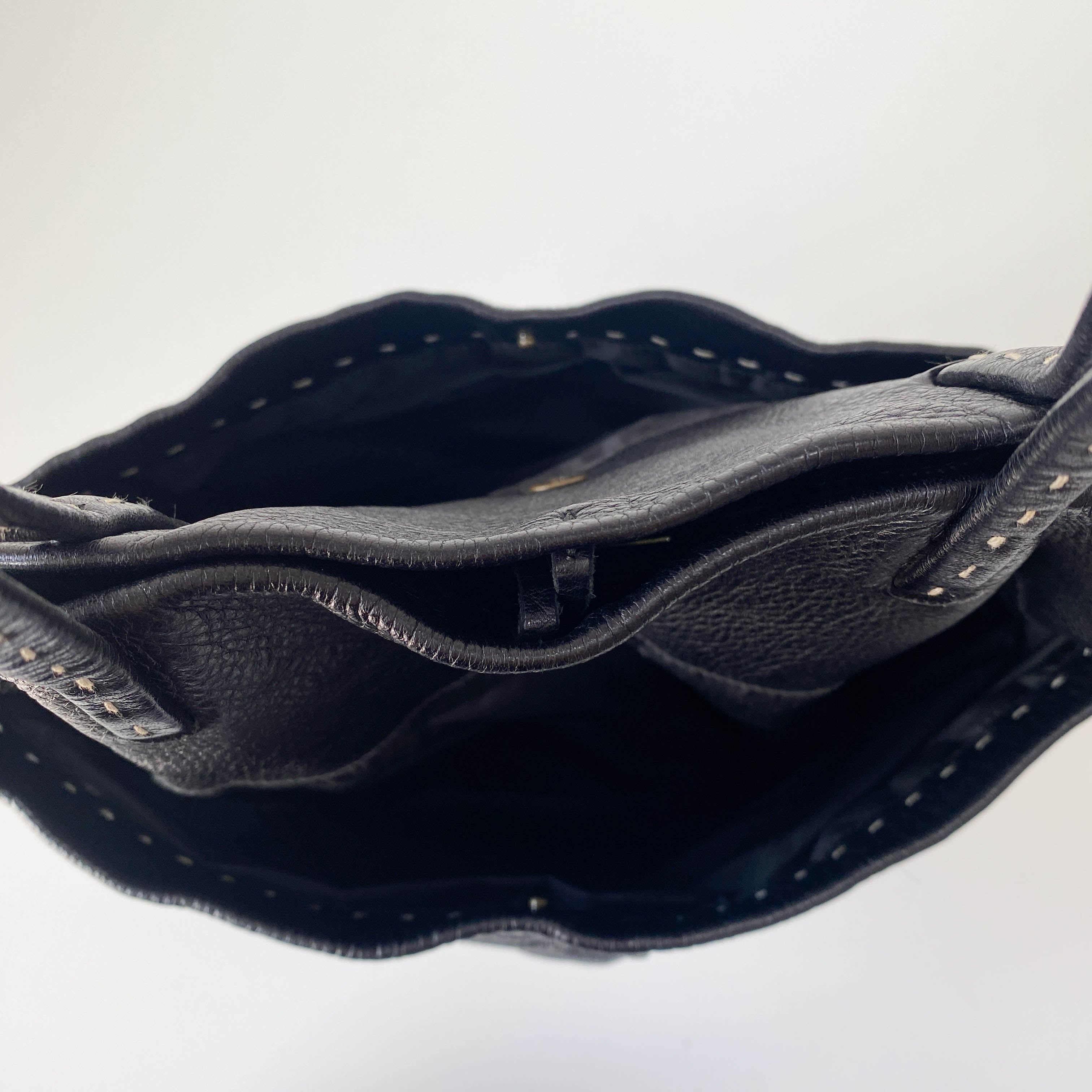 Vintage Archive Black Leather Tote Bag