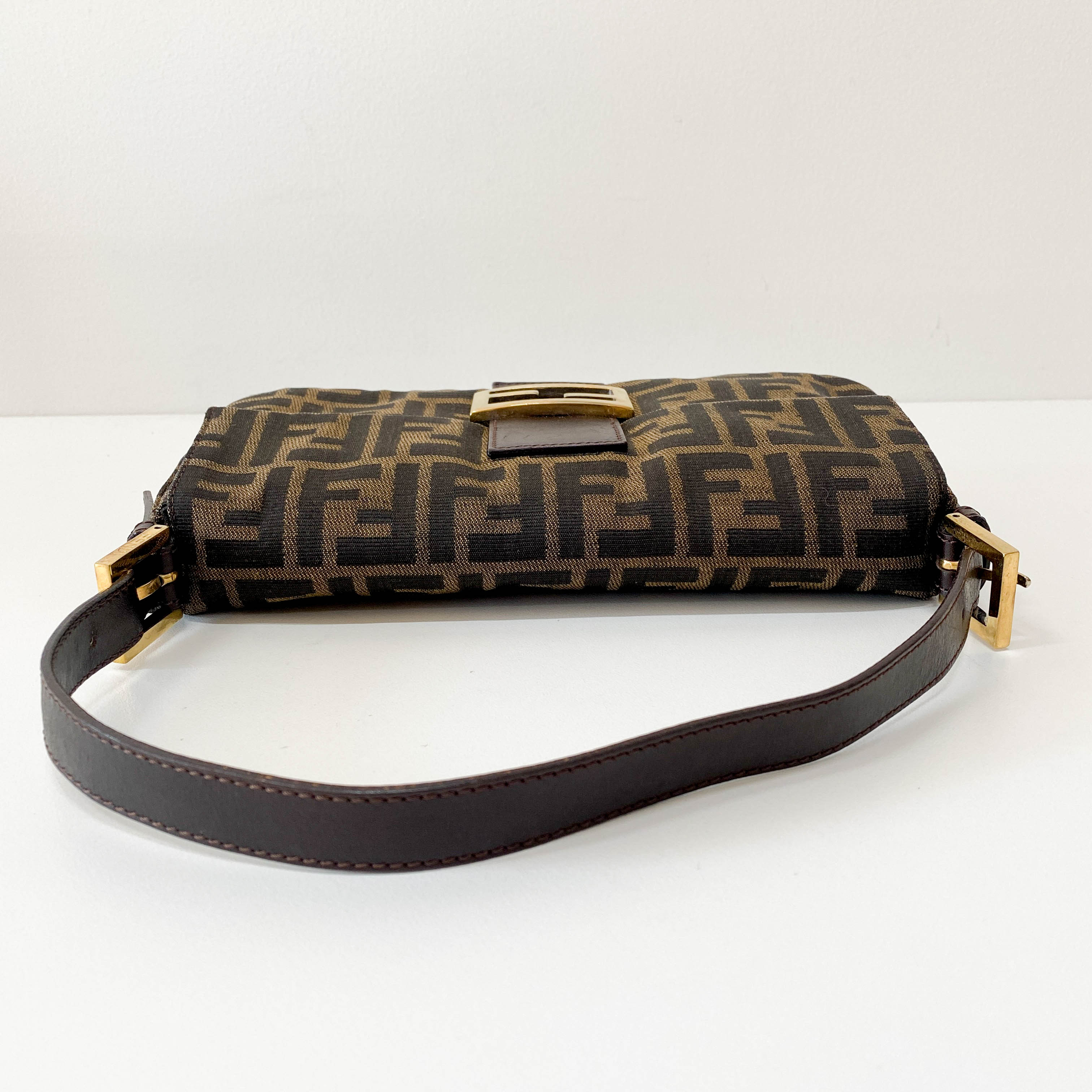 Zucca Brown Cotton Canvas Shoulder Bag