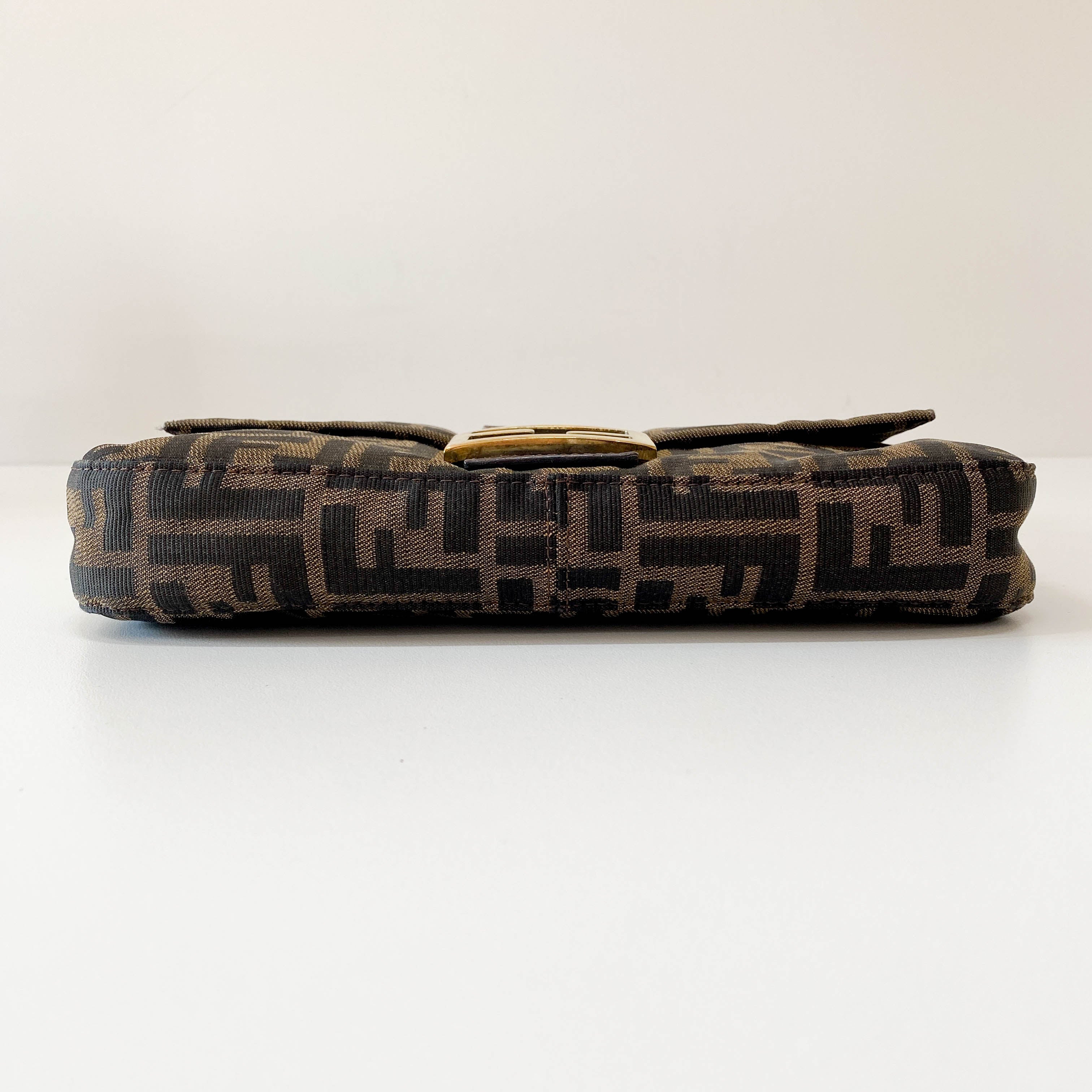 Zucca Brown Cotton Canvas Shoulder Bag