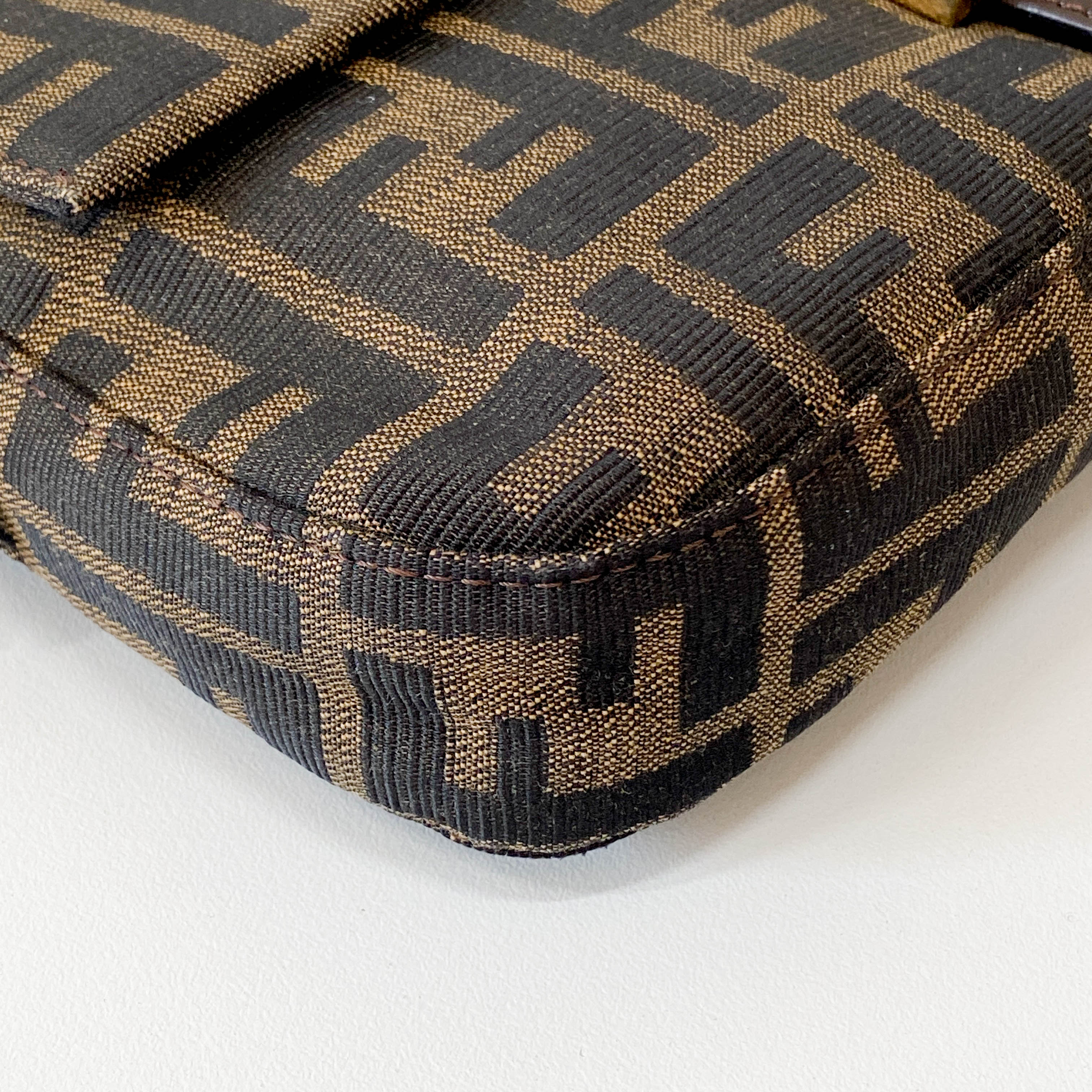 Zucca Brown Cotton Canvas Shoulder Bag