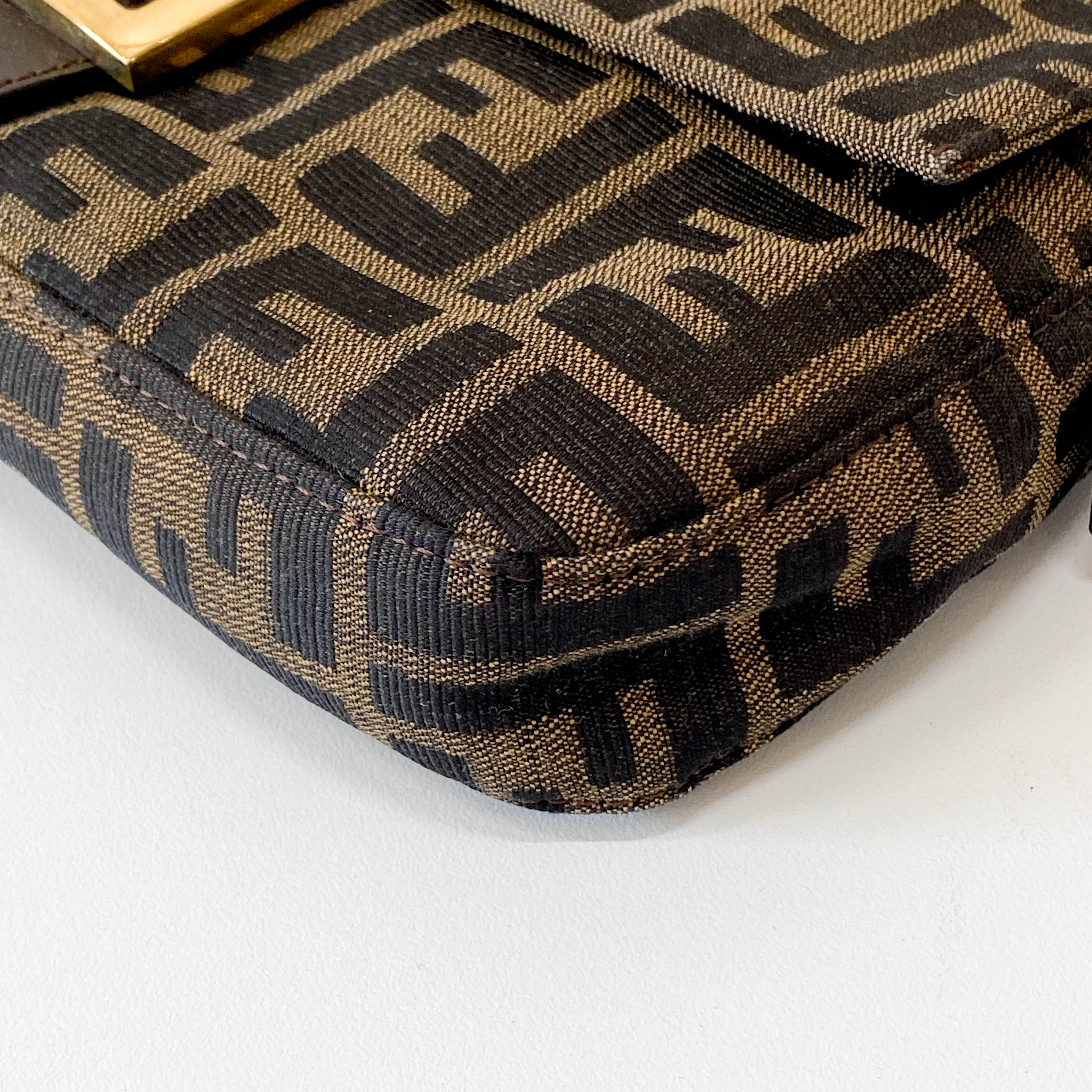 Zucca Brown Cotton Canvas Shoulder Bag