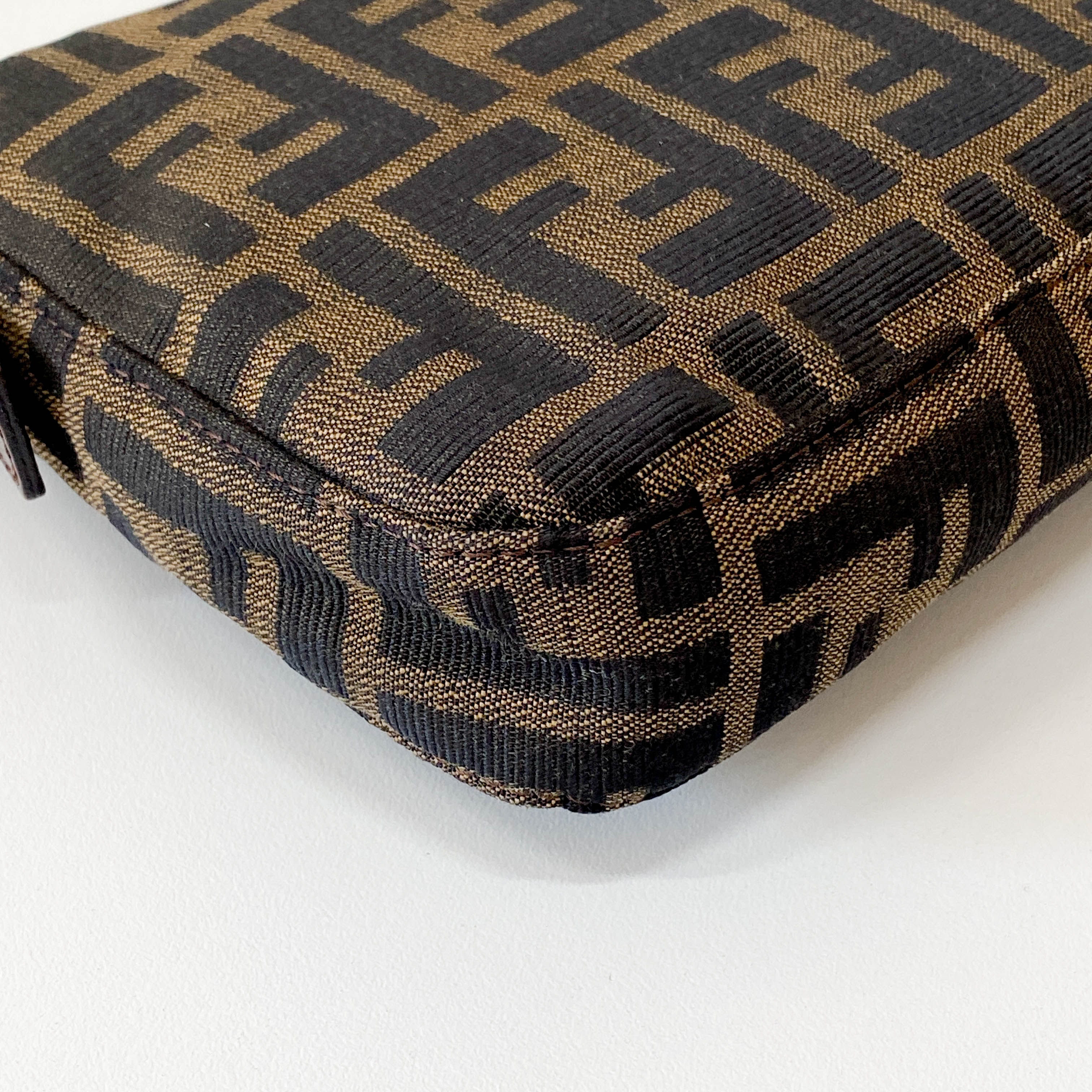 Zucca Brown Cotton Canvas Shoulder Bag