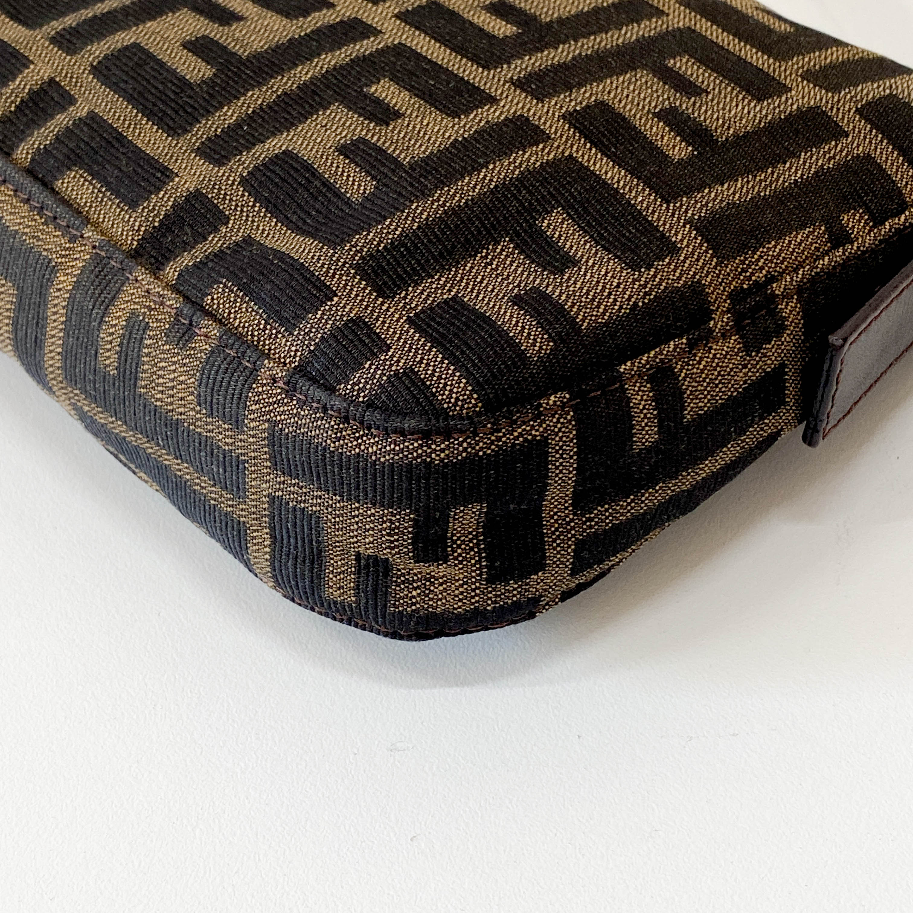 Zucca Brown Cotton Canvas Shoulder Bag