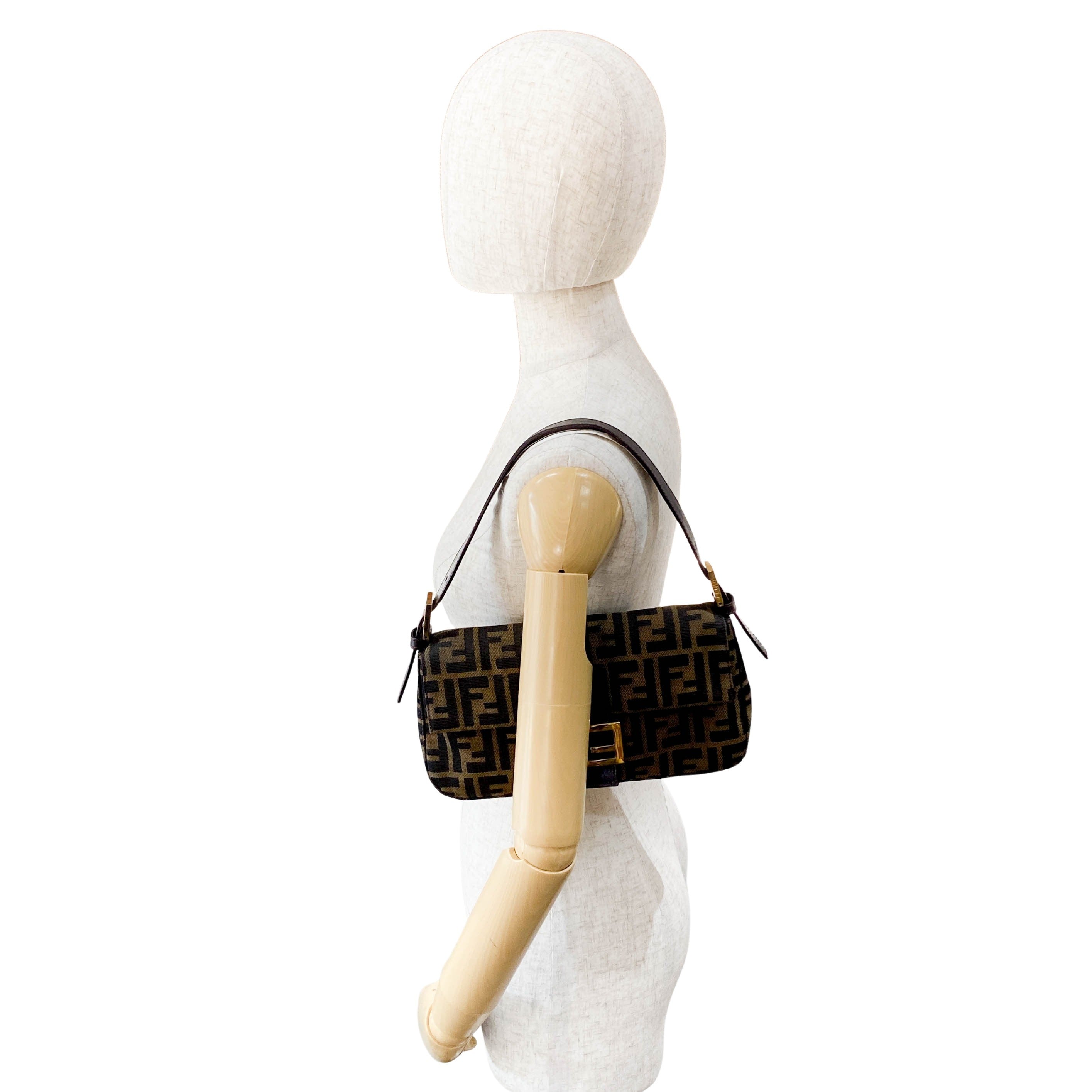 Zucca Brown Cotton Canvas Shoulder Bag