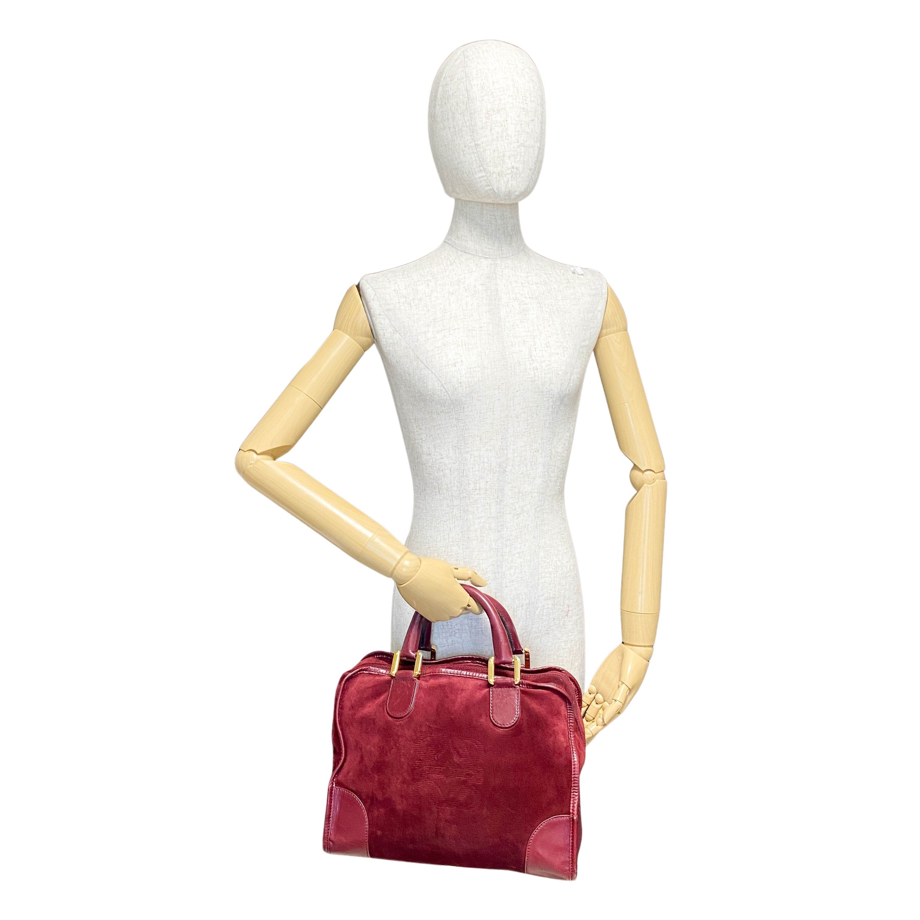 Amazona 32 Burgundy Suede Handle Bag