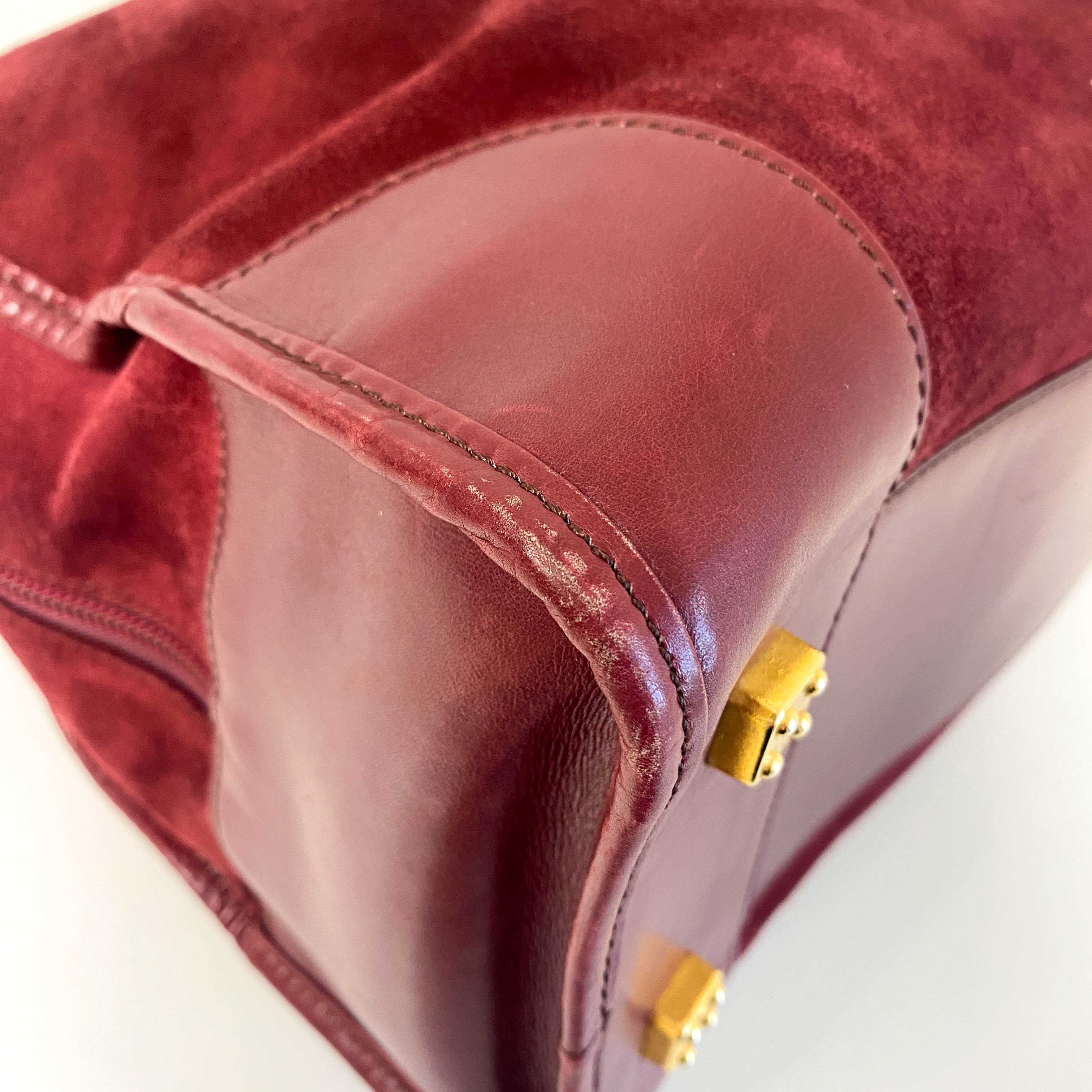 Amazona 32 Burgundy Suede Handle Bag