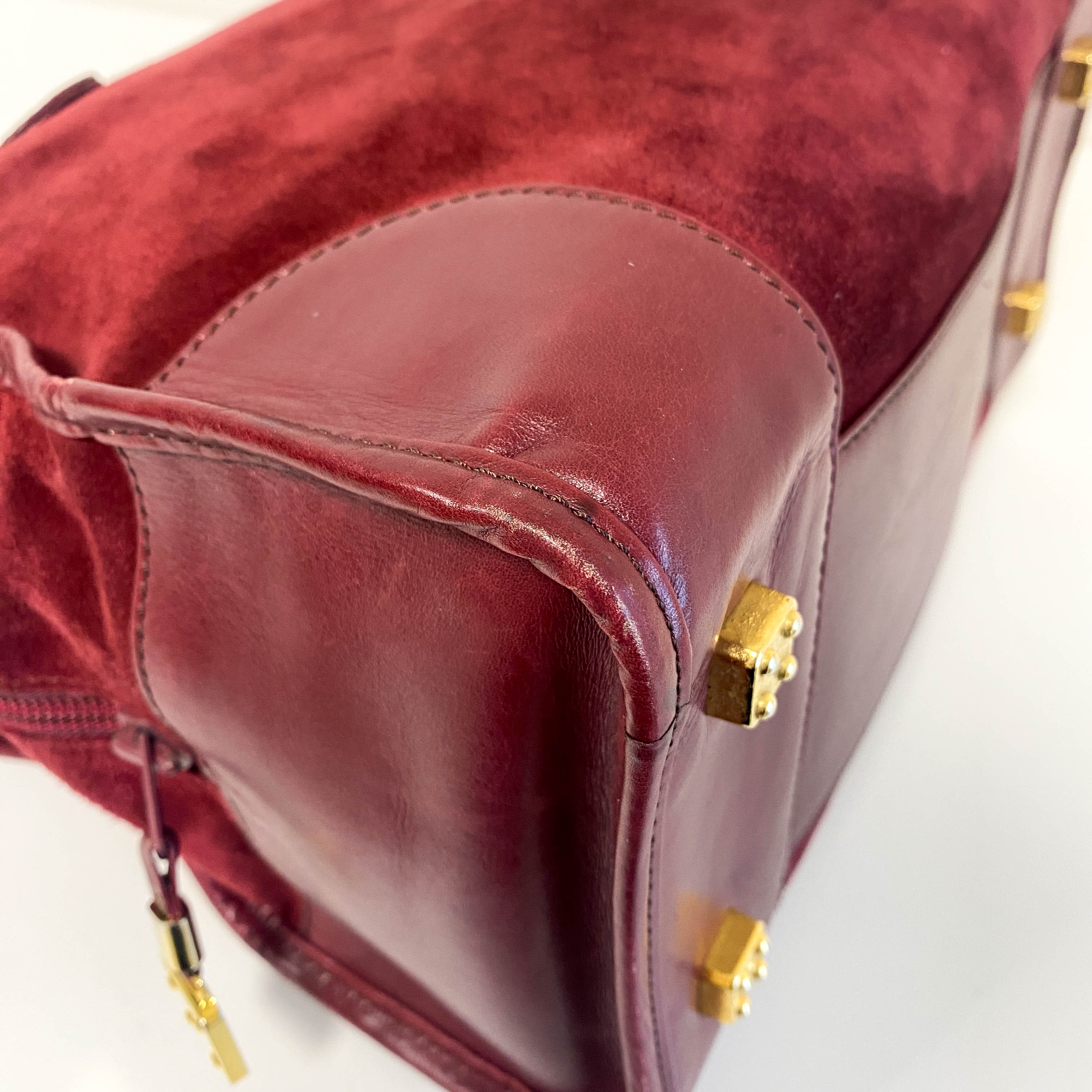 Amazona 32 Burgundy Suede Handle Bag