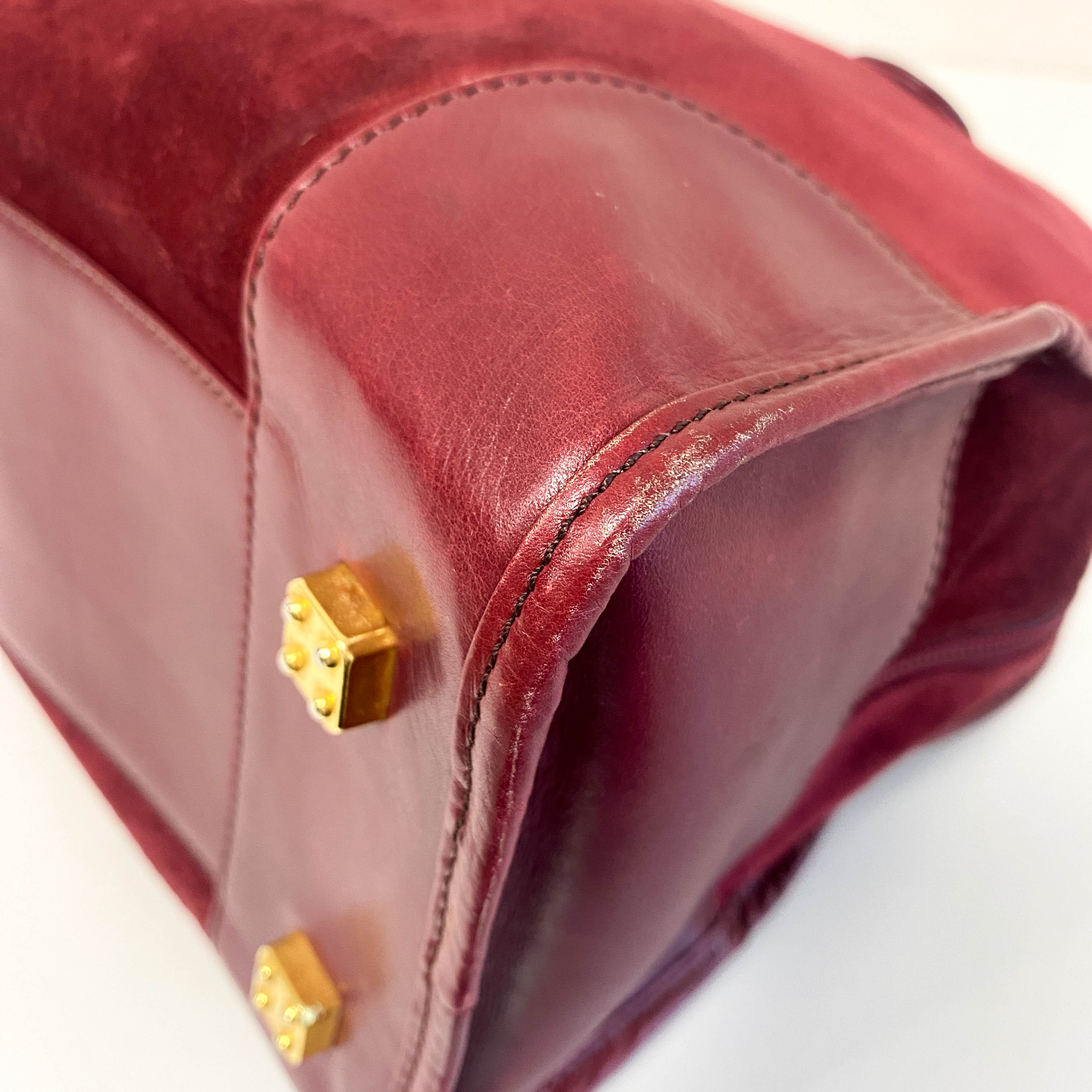 Amazona 32 Burgundy Suede Handle Bag