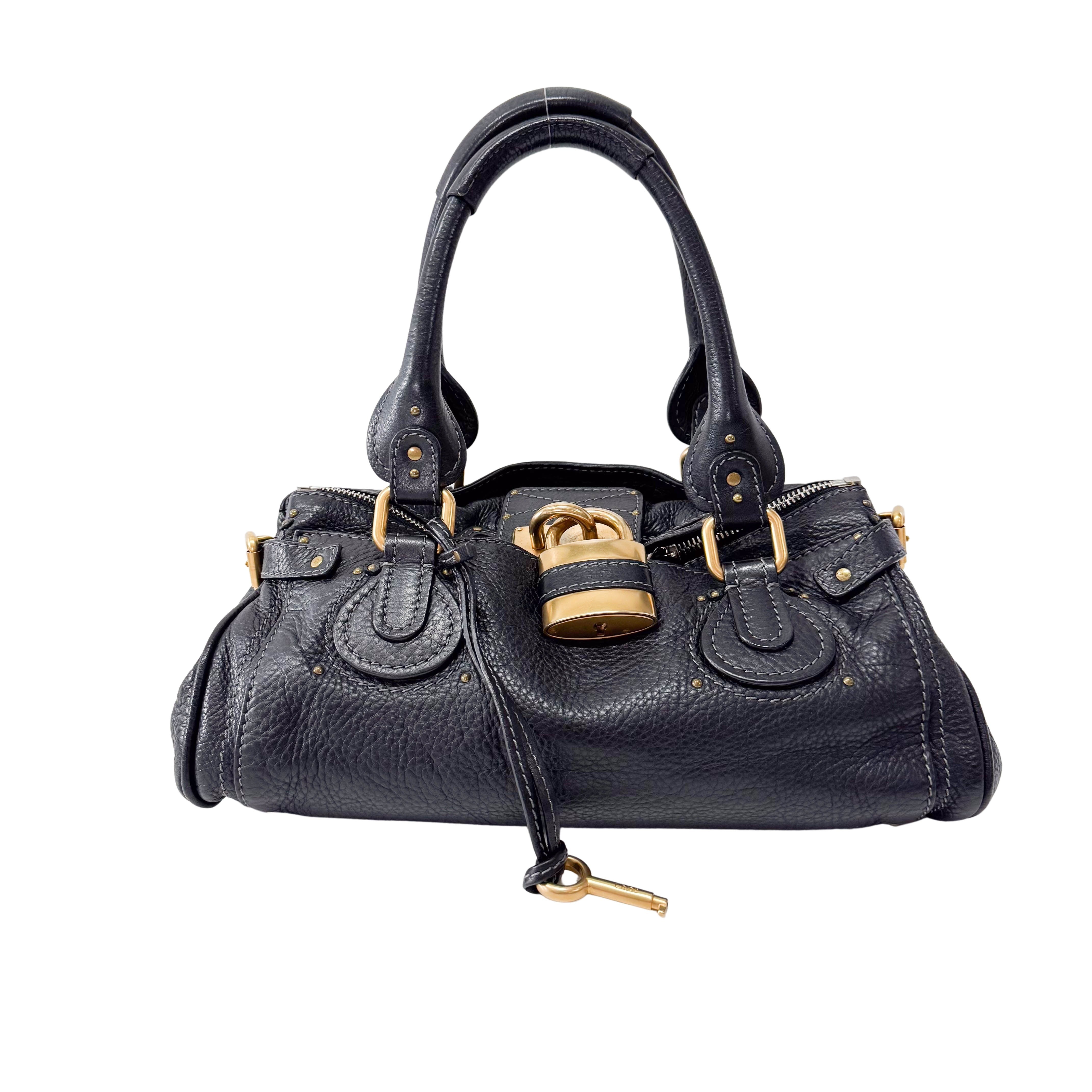 Paddington Black Leather Shoulder Bag