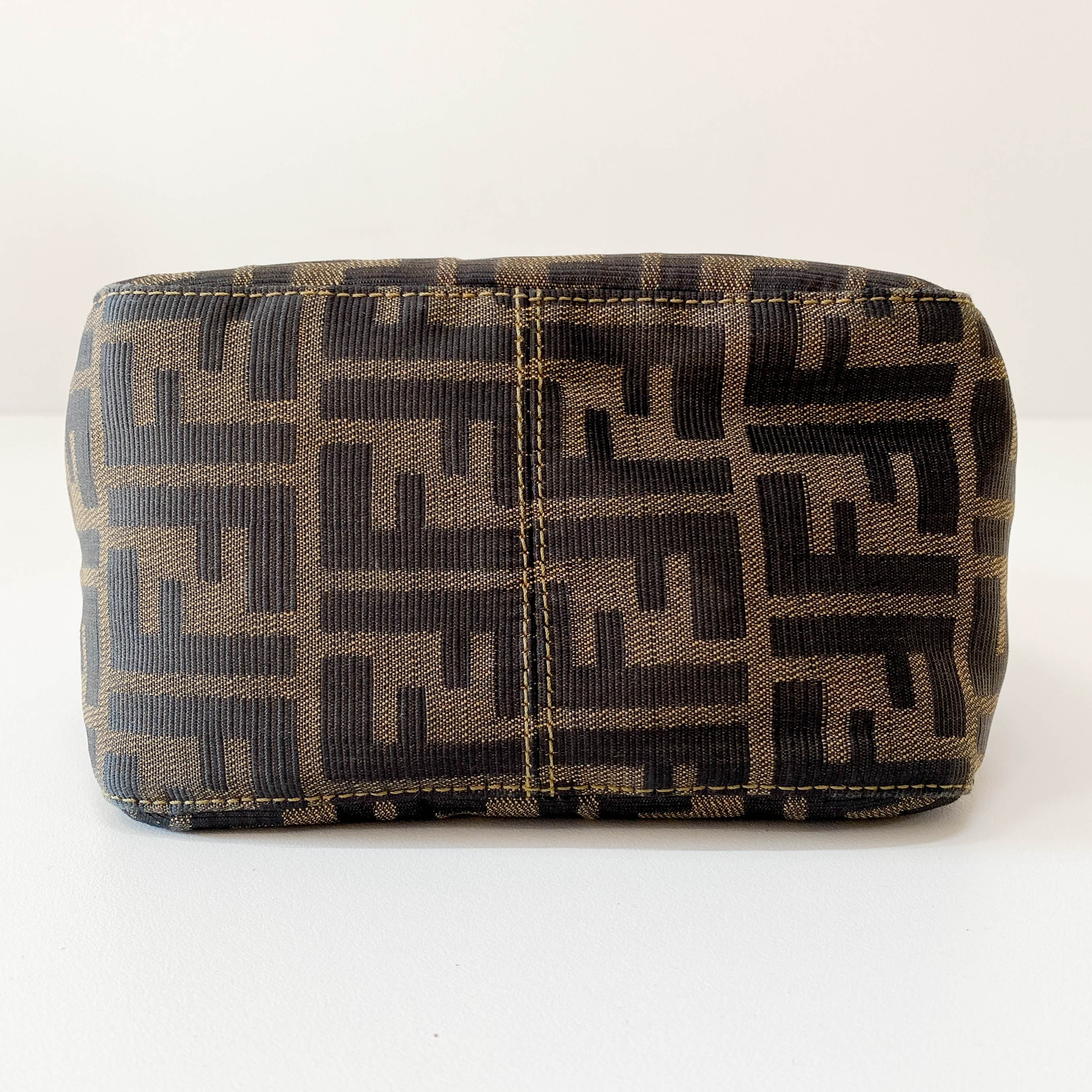 Croissant Zucca Brown Coated Canvas Shoulder Bag