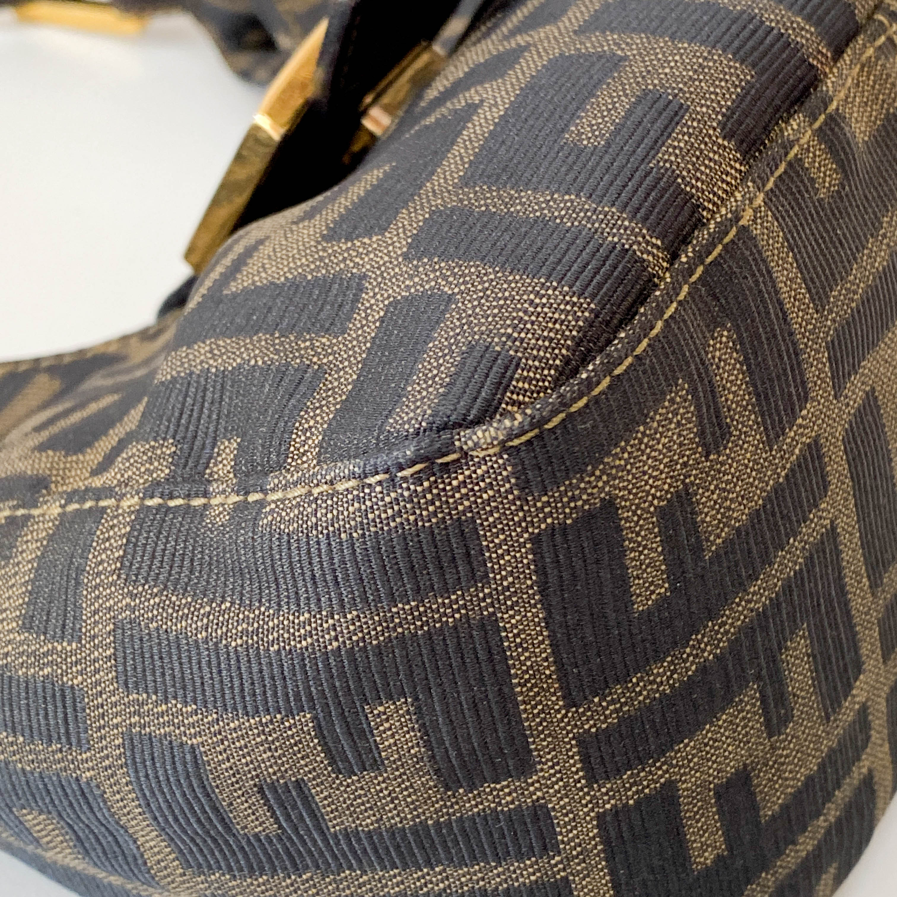 Croissant Zucca Brown Coated Canvas Shoulder Bag