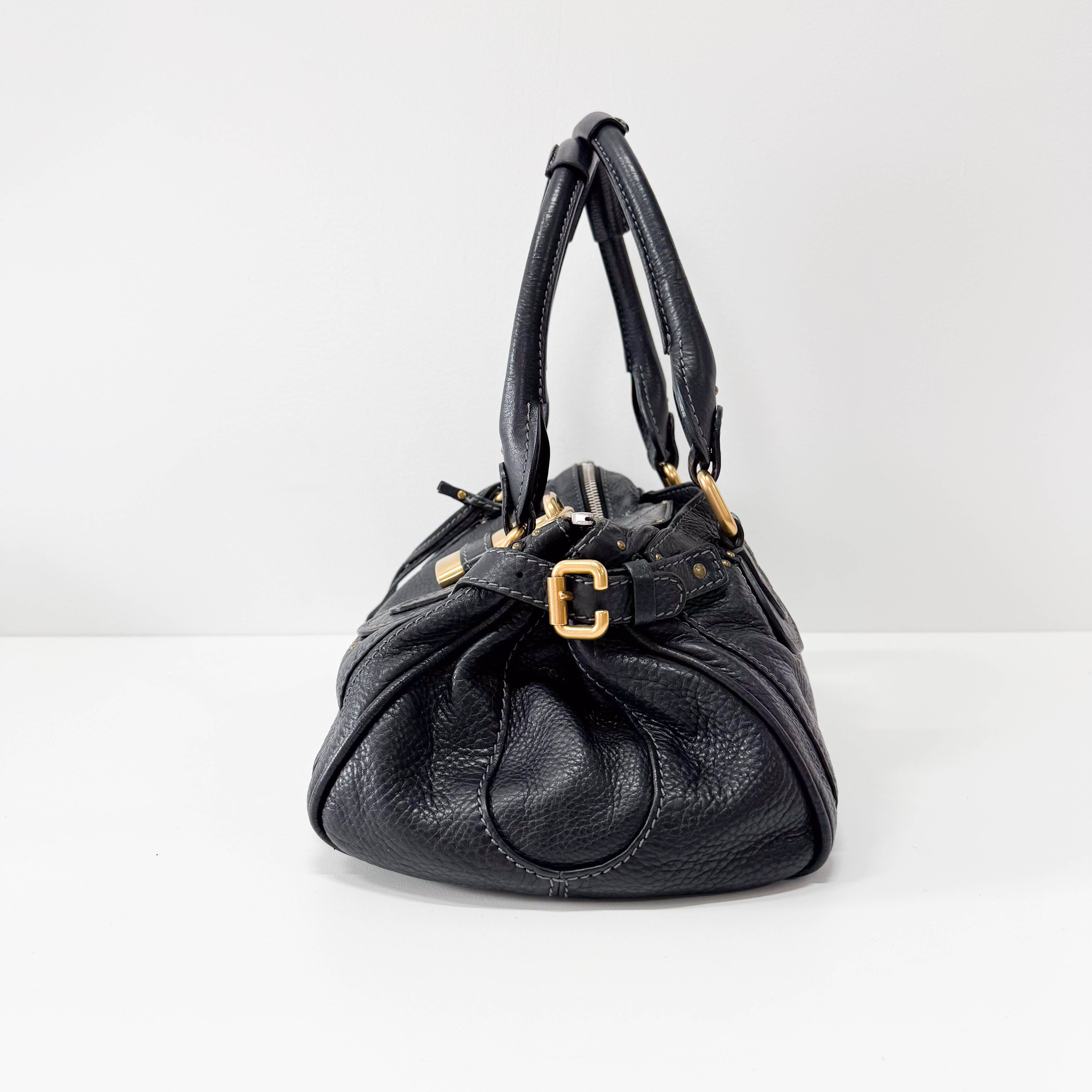Paddington Black Leather Shoulder Bag