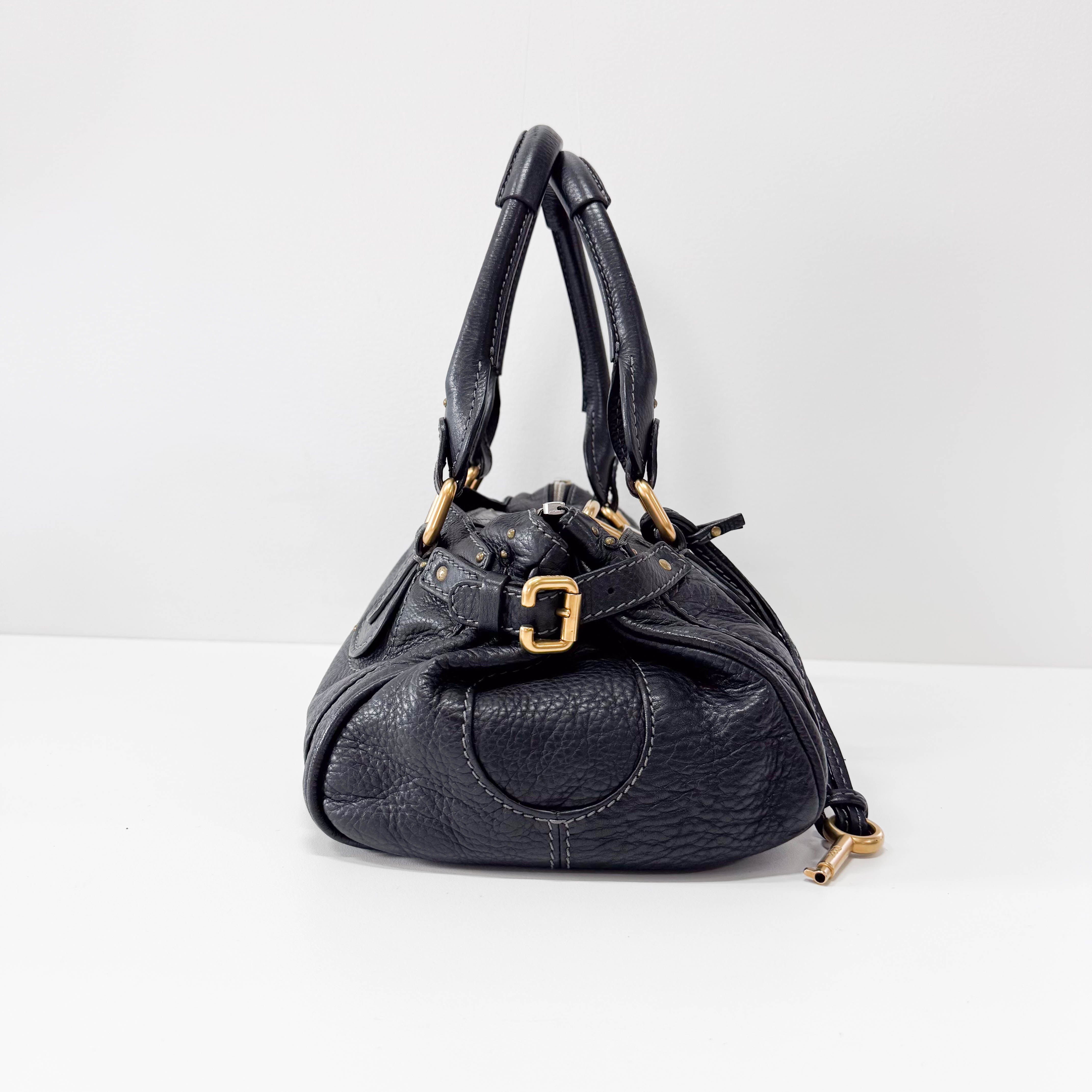 Paddington Black Leather Shoulder Bag